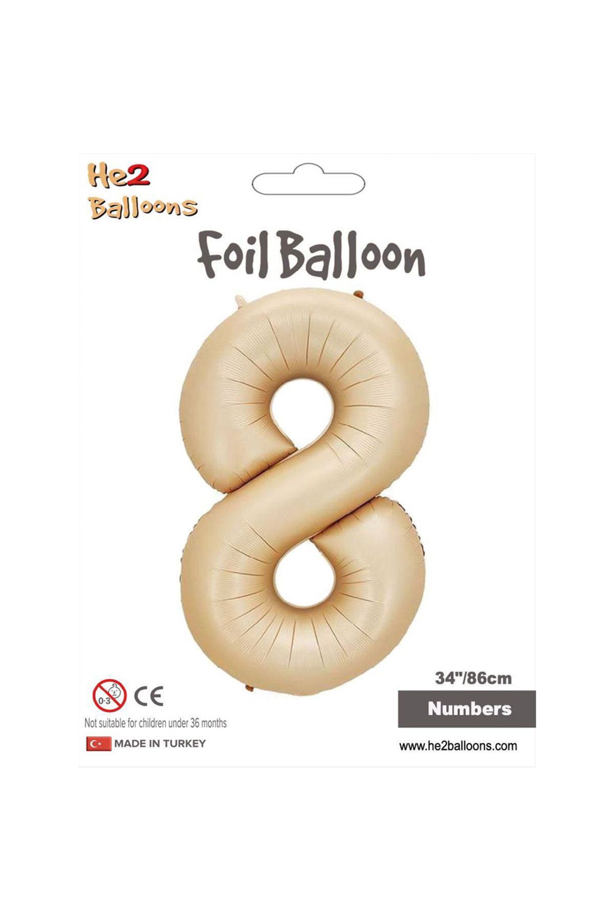 Vipfoni 8 Rakam Karamel Folyo Balon 34"
