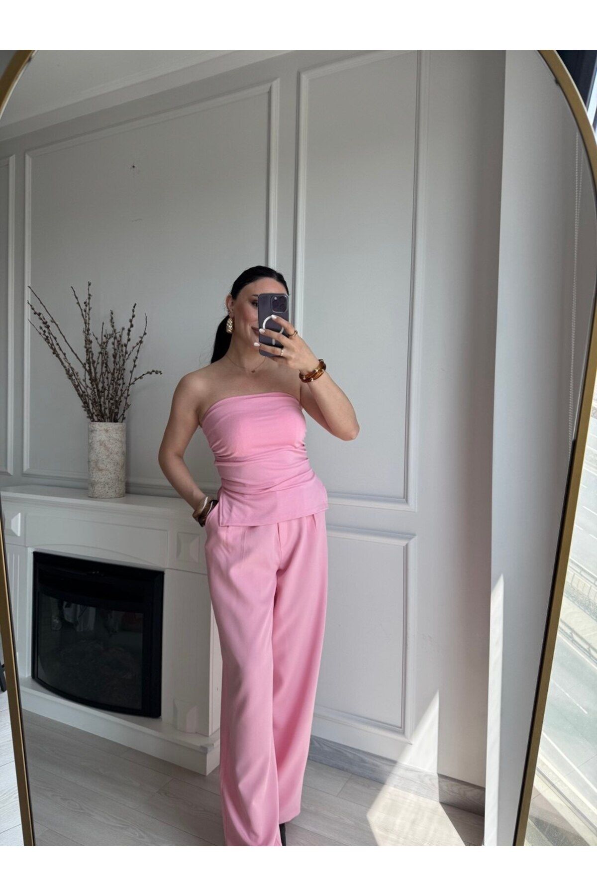 MSY KADIN PEMBE PALAZZO PANTALON
