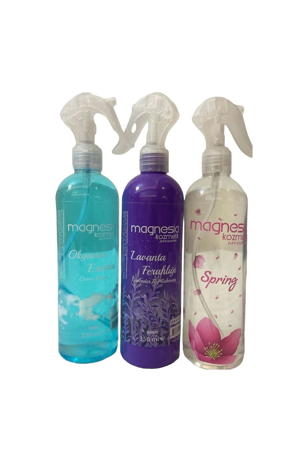 Magnesia Kozmetik Pure Touches Magnesia Oda ve Ortam Spreyi Avantajlı 3'lü Set (lavanta,okyanus,spring)