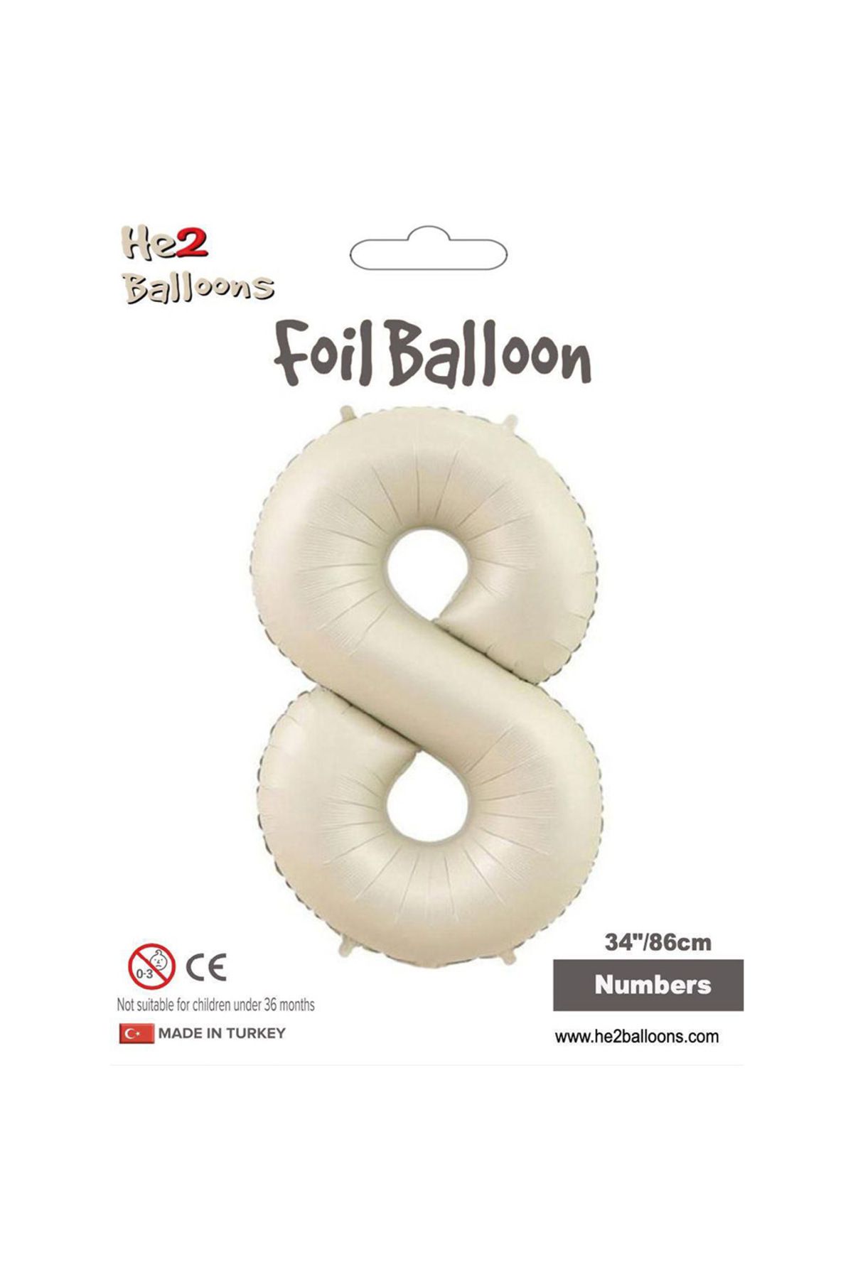 Vipfoni 8 Rakam Krem Folyo Balon 34"