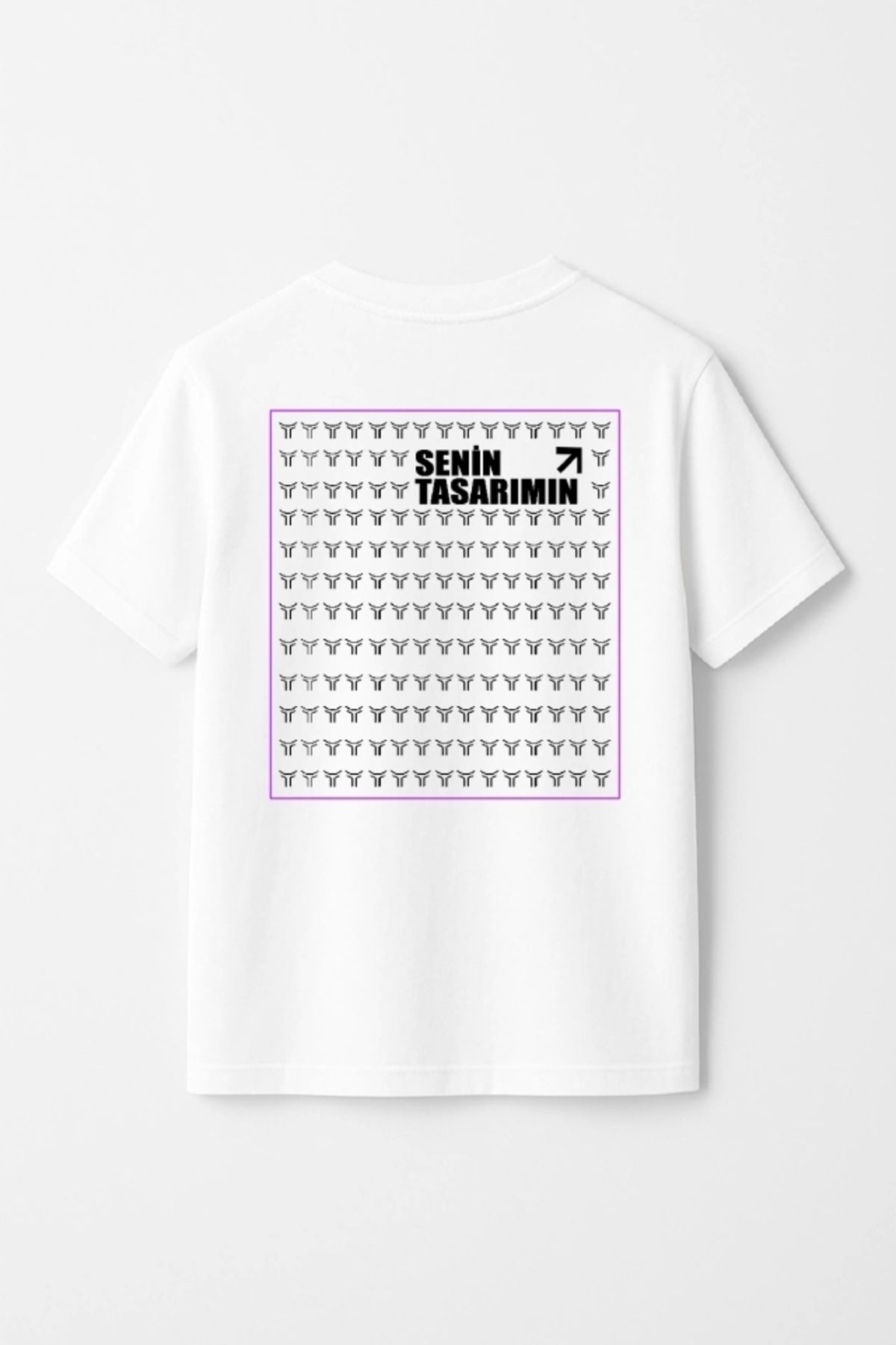 Silerra Çocuk Arka Sizin Tasarımınız Basic Tshirt - Beyaz