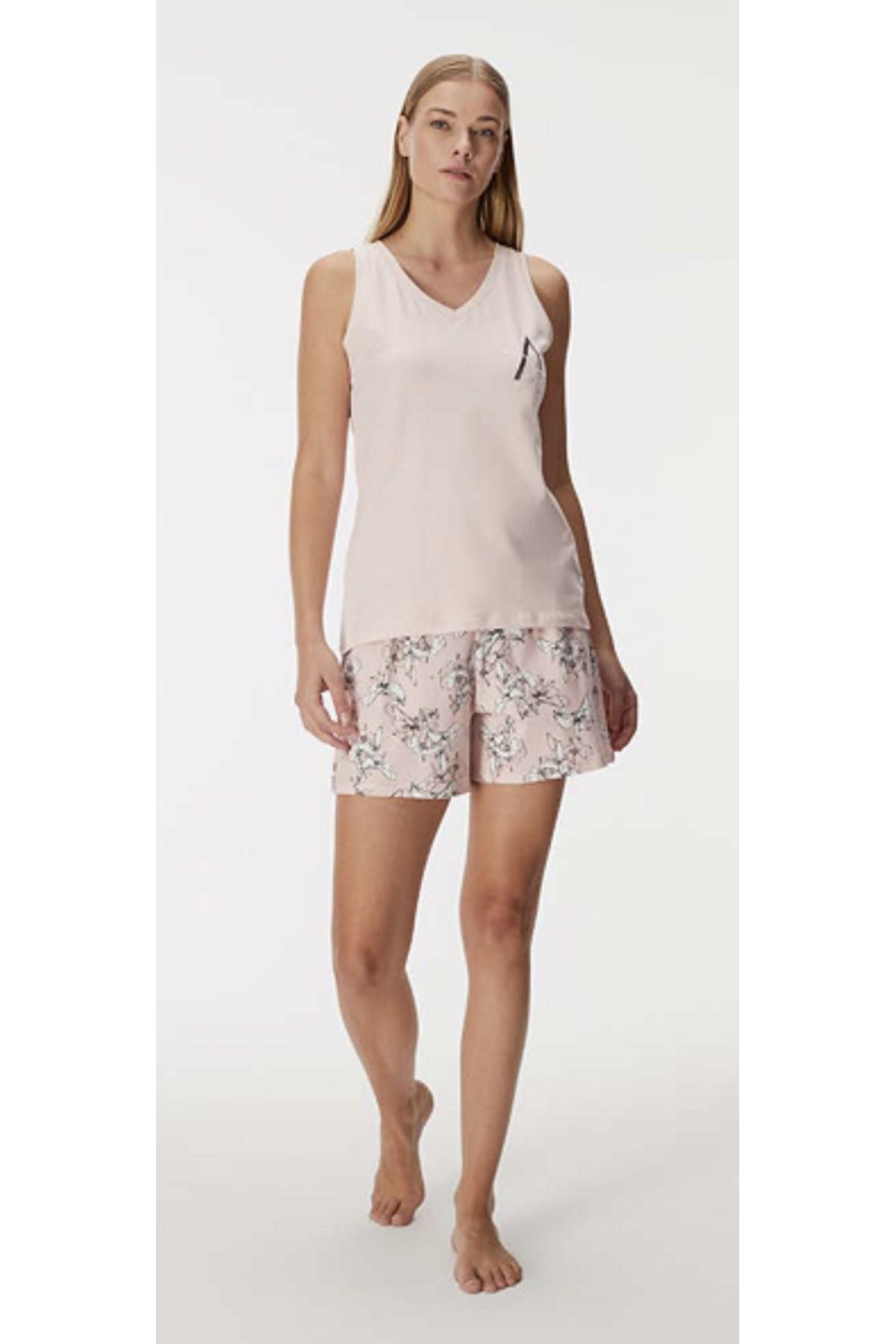 NightLove Anıl Blooms 11414 Kadın Şort Pijama Takımı