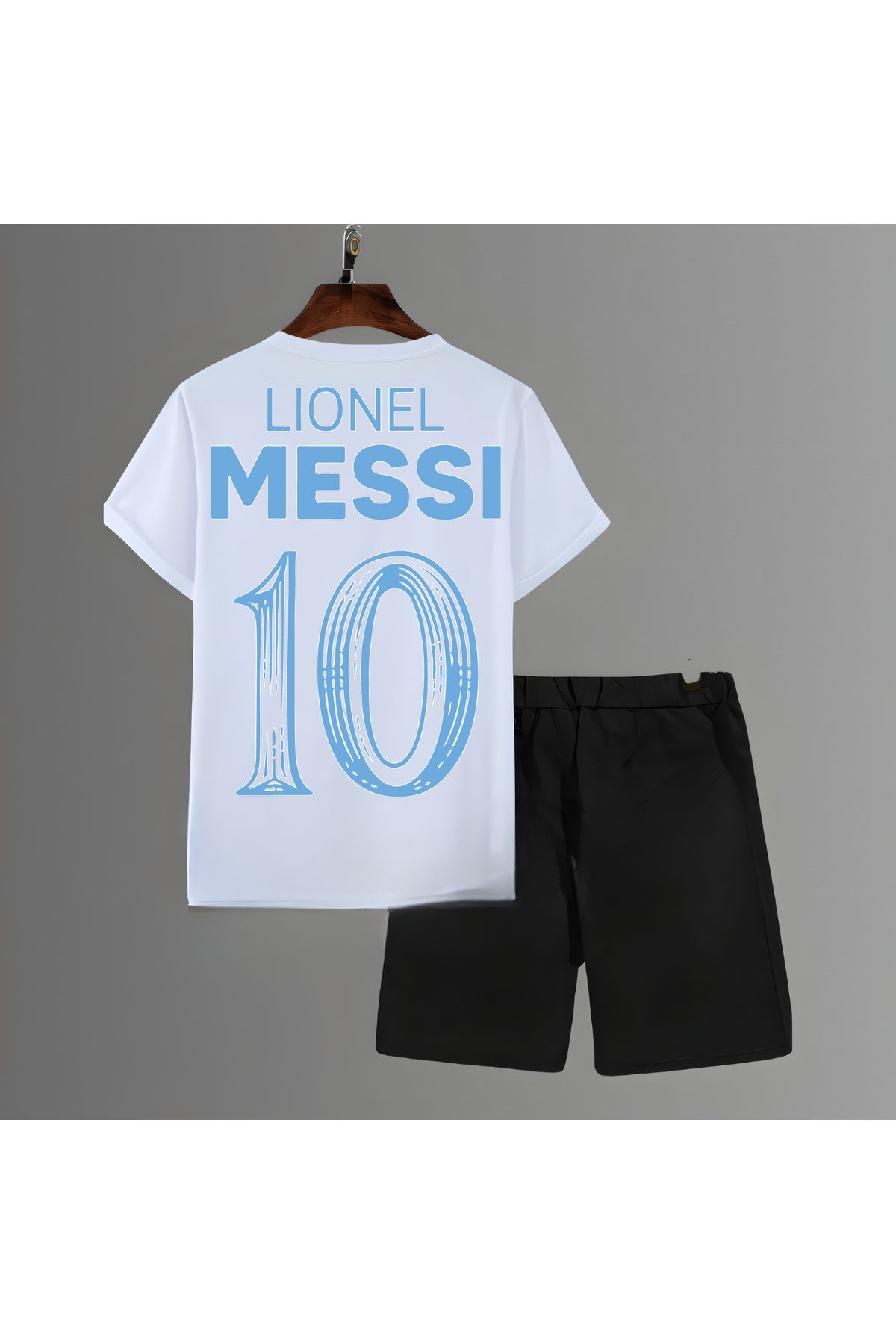 Biy Store Arjantin milli takım forma Lionel messi futbol sırt baskılı unisex tişört spor tshirt şort takımı