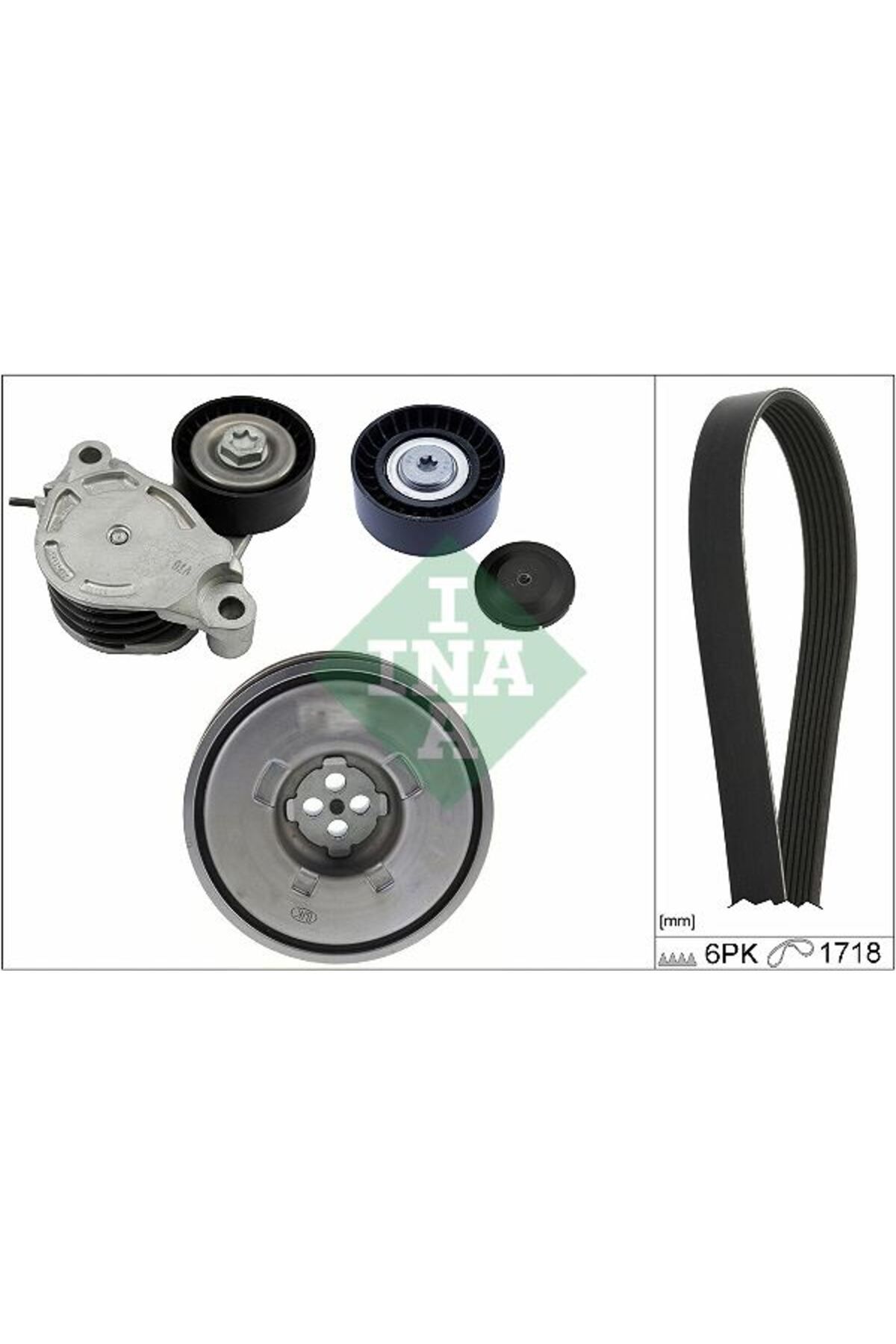 İna V KAYIS SETI BMW F45 F46 F48 KRANK KASNAGI GERGI KUTUGU RULMAN KAYIS 6PK1718