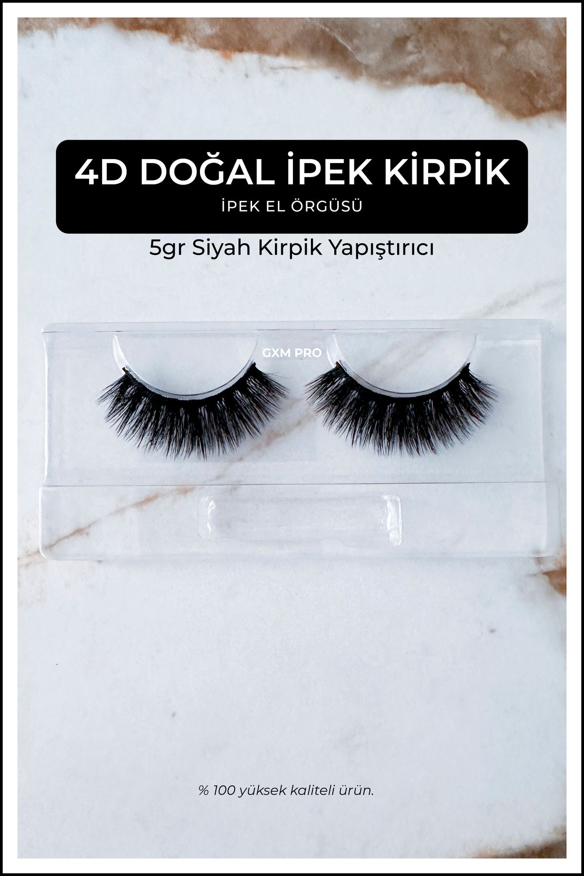 GXMPRO %100 İpek Kirpik, Takma Kirpik + Kirpik Yapıştırıcı Set