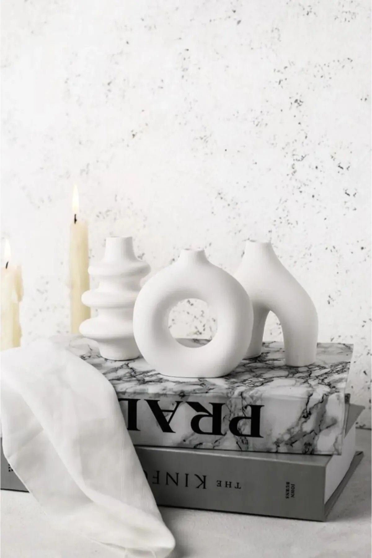LORDROS Dekoratif Şık Minimal 3lü Şık Vazo Set