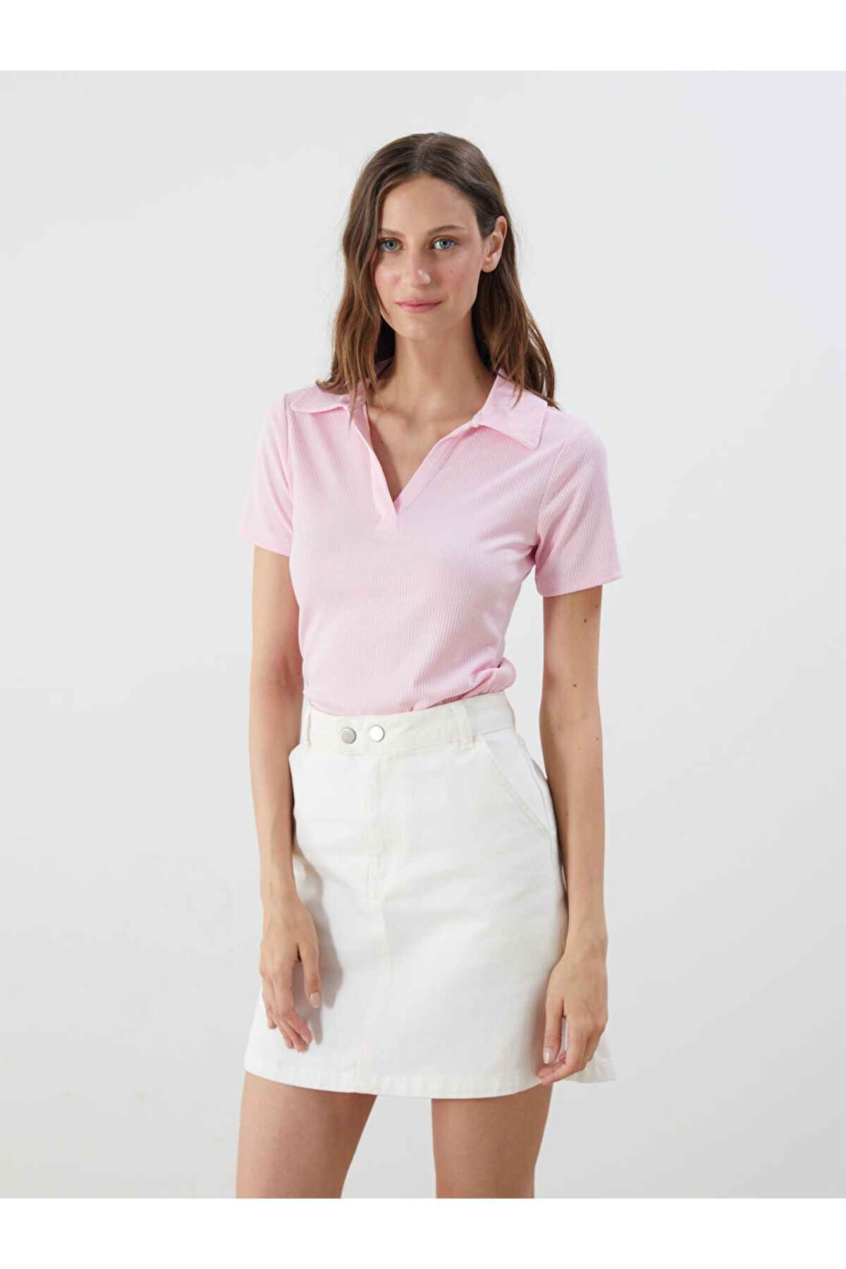LC Waikiki Polo Yaka Kadın Tişört