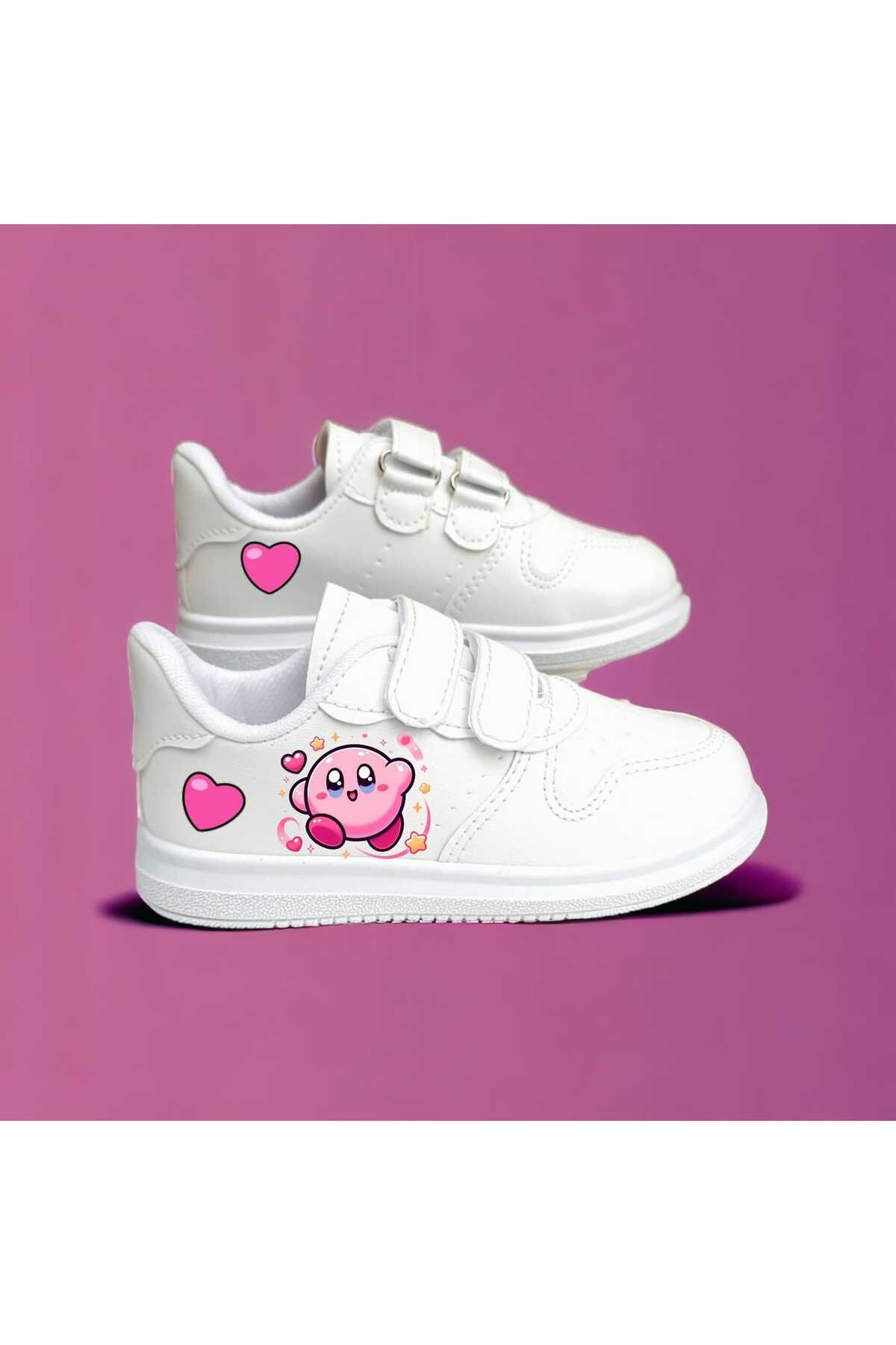 bhk desing Pembe sevimli karakter baskılı kız çocuk spor ayakkabı sneaker