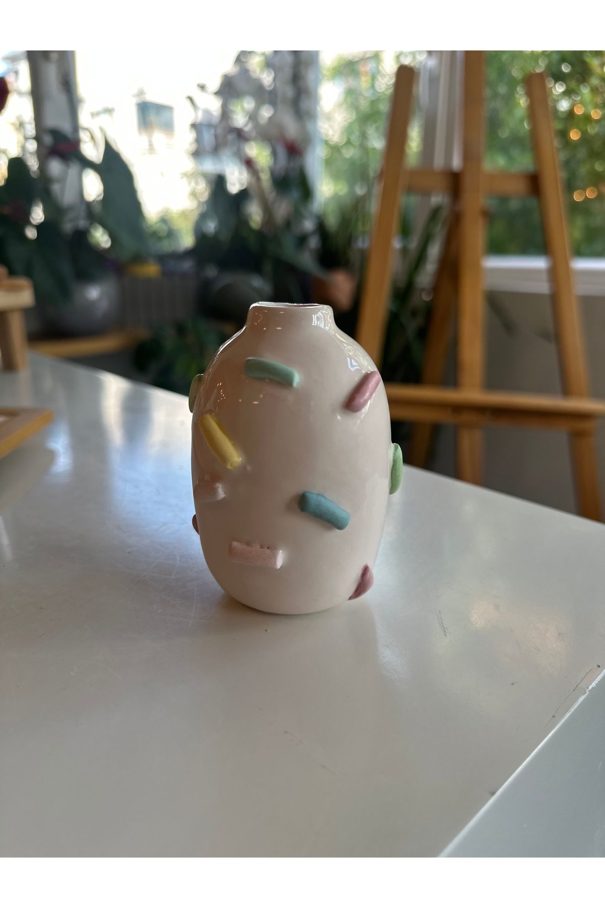 Vaveyla Sanat El Yapımı Seramik Renkli Mini Vazo | Dekoratif şeker dekorlu pinterest vazo