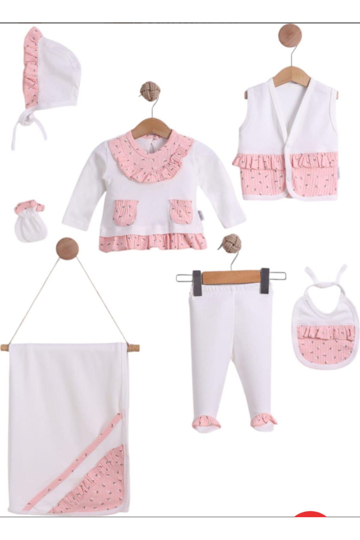 minella kids MİNELLA KİDS 7’Li %100 Pamuk Yumuşak Yapılı Hastane Çıkış Seti