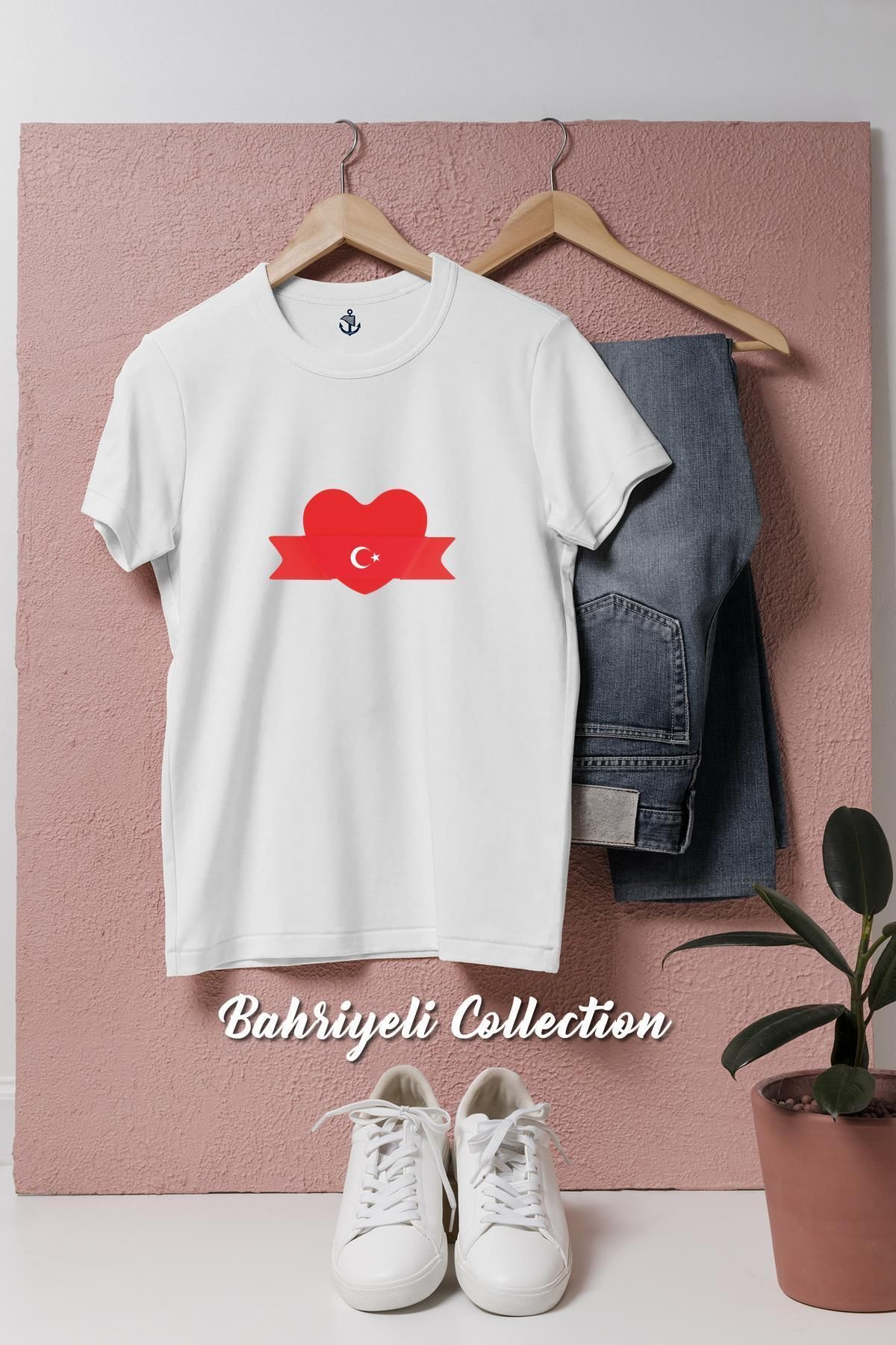 bahriyeli.jpeg Oversize Kalpli Ay Yıldız Tasarımlı Unisex T-Shirt