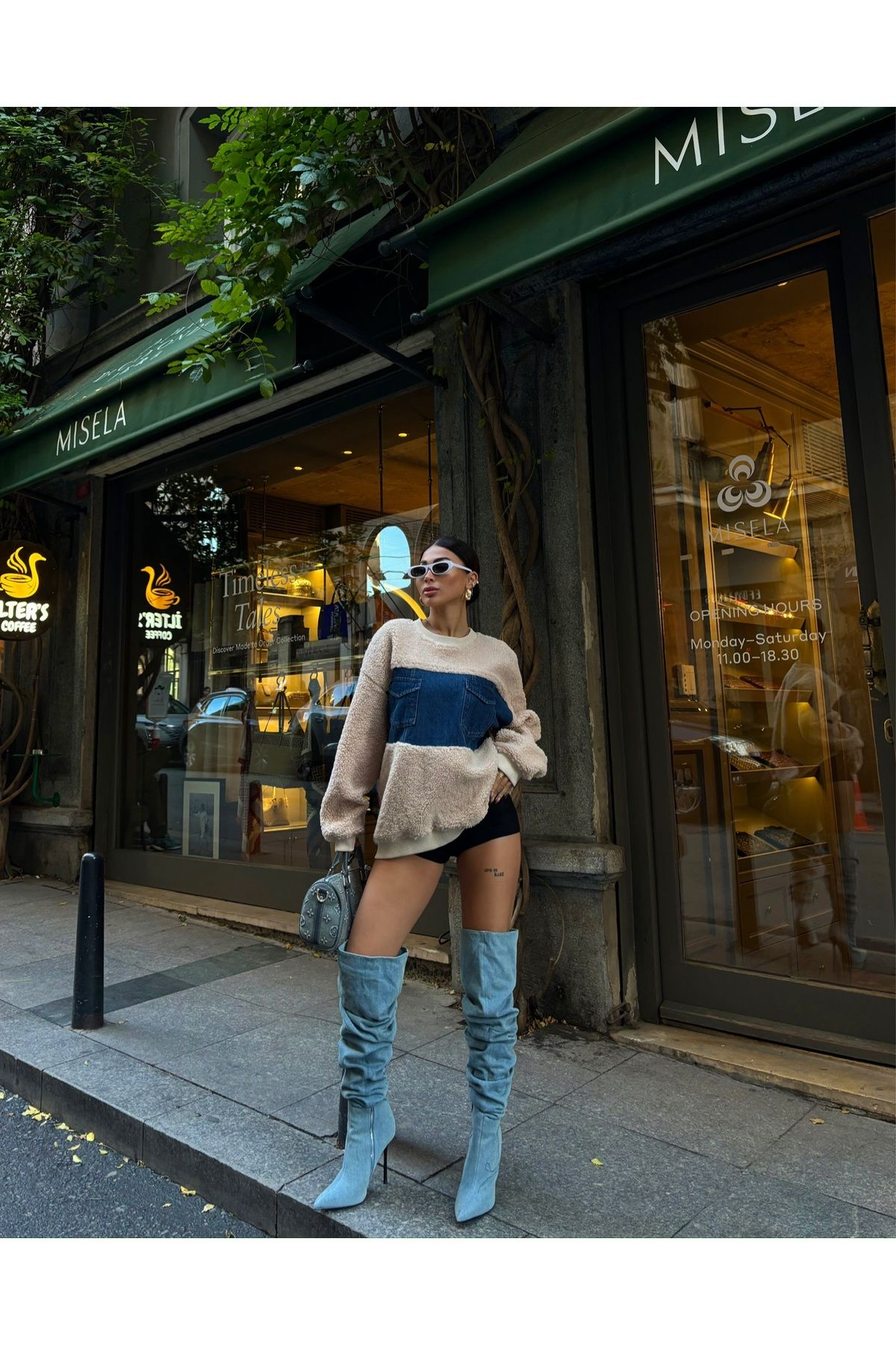 Ms Kot Detaylı Yumuşak Sweatshirt