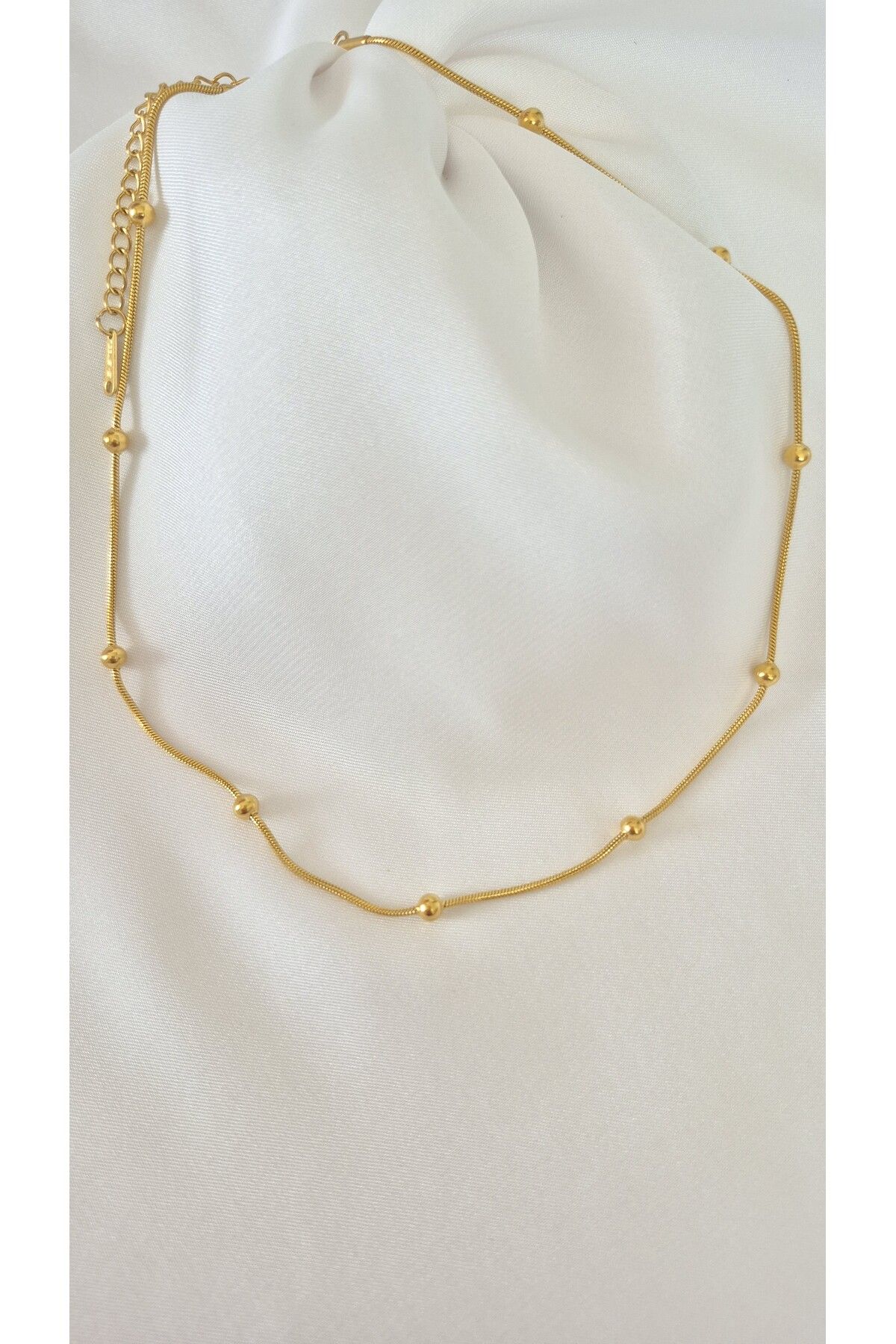 MİLUNXTE Gold Renk Çelik Minimal Top Detaylı Zincir Kolye – Çelik Zincir Kolye-Kadın Çelik Zincir