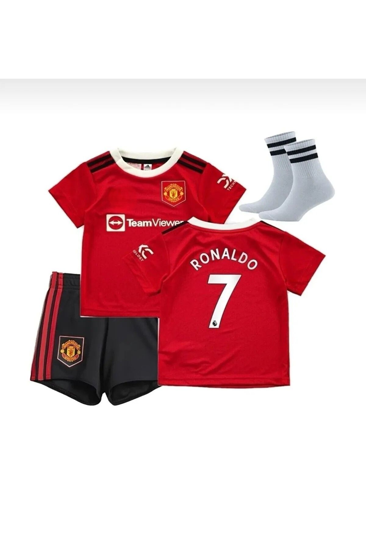 Lion Spor M'anchester U'nited 22/23 Sezon Cristiano Ronaldo Kırmızı Çocuk Forması 4'lü Set73575347645