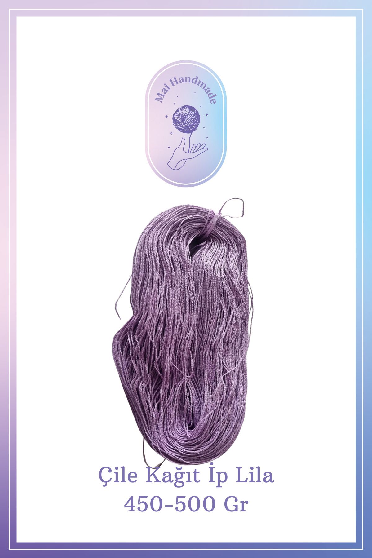 Mai Handmade Hobby ve Örgü Evi Doğal Kağıt İp El Yapımı Dekoratif Örgü ve Paketleme İpi El Sanatları ve Hediye Paketleme 450-500Gr