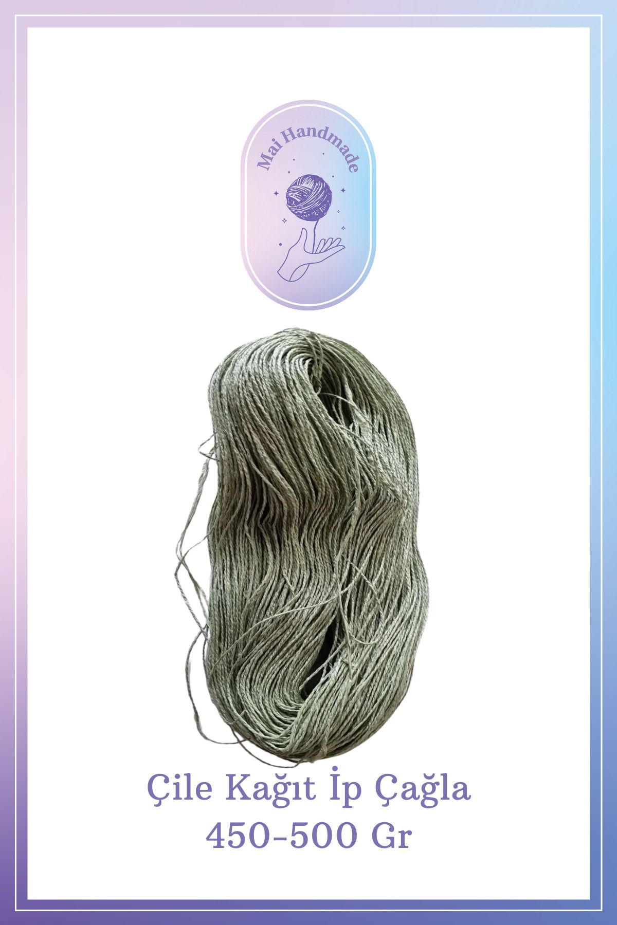 Mai Handmade Hobby ve Örgü Evi Doğal Kağıt İp El Yapımı Dekoratif Örgü ve Paketleme İpi El Sanatları ve Hediye Paketleme 450-500Gr