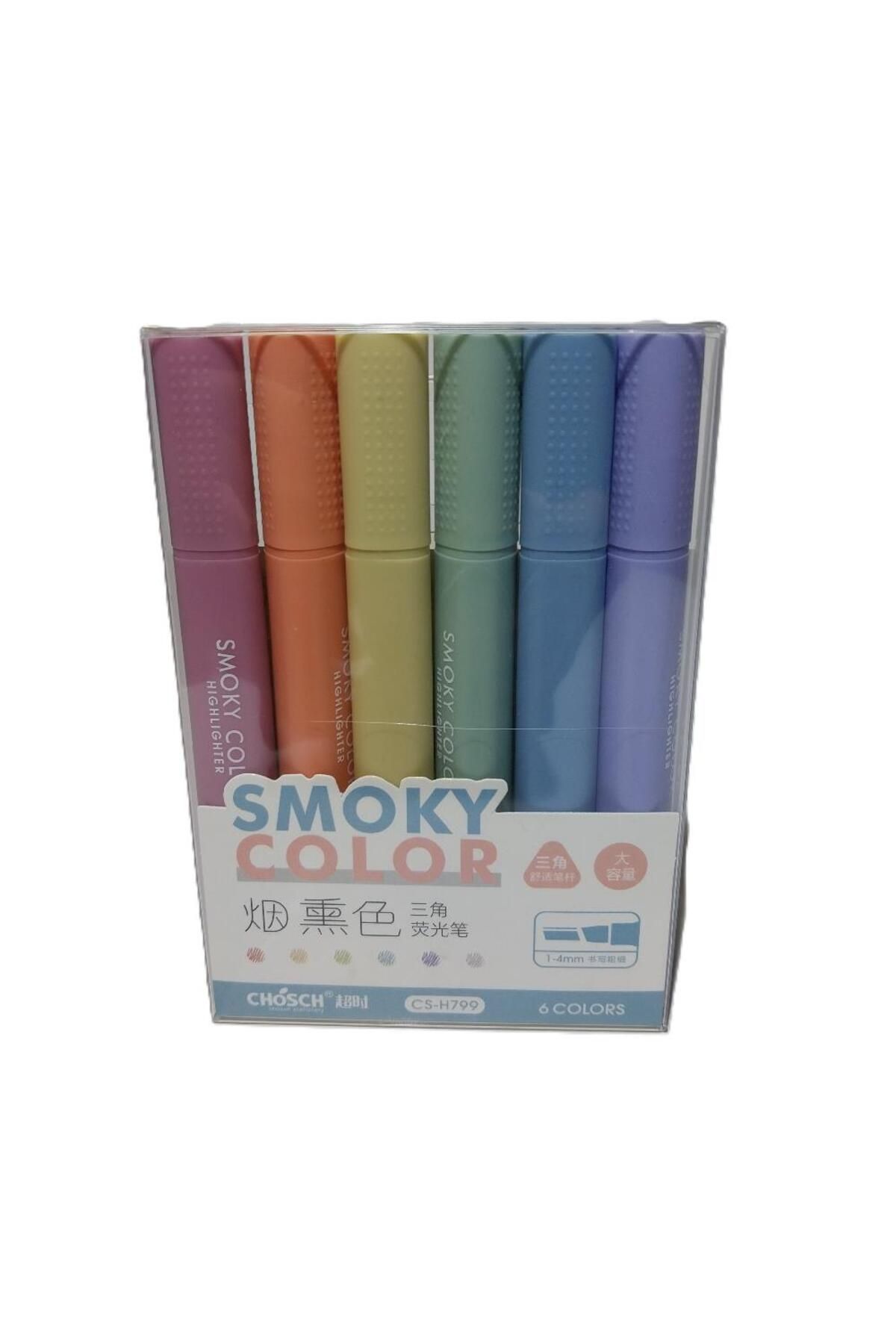 Bafix Fosforlu Kalem Kalem Tipi Smoky Color 6 Renk Blister