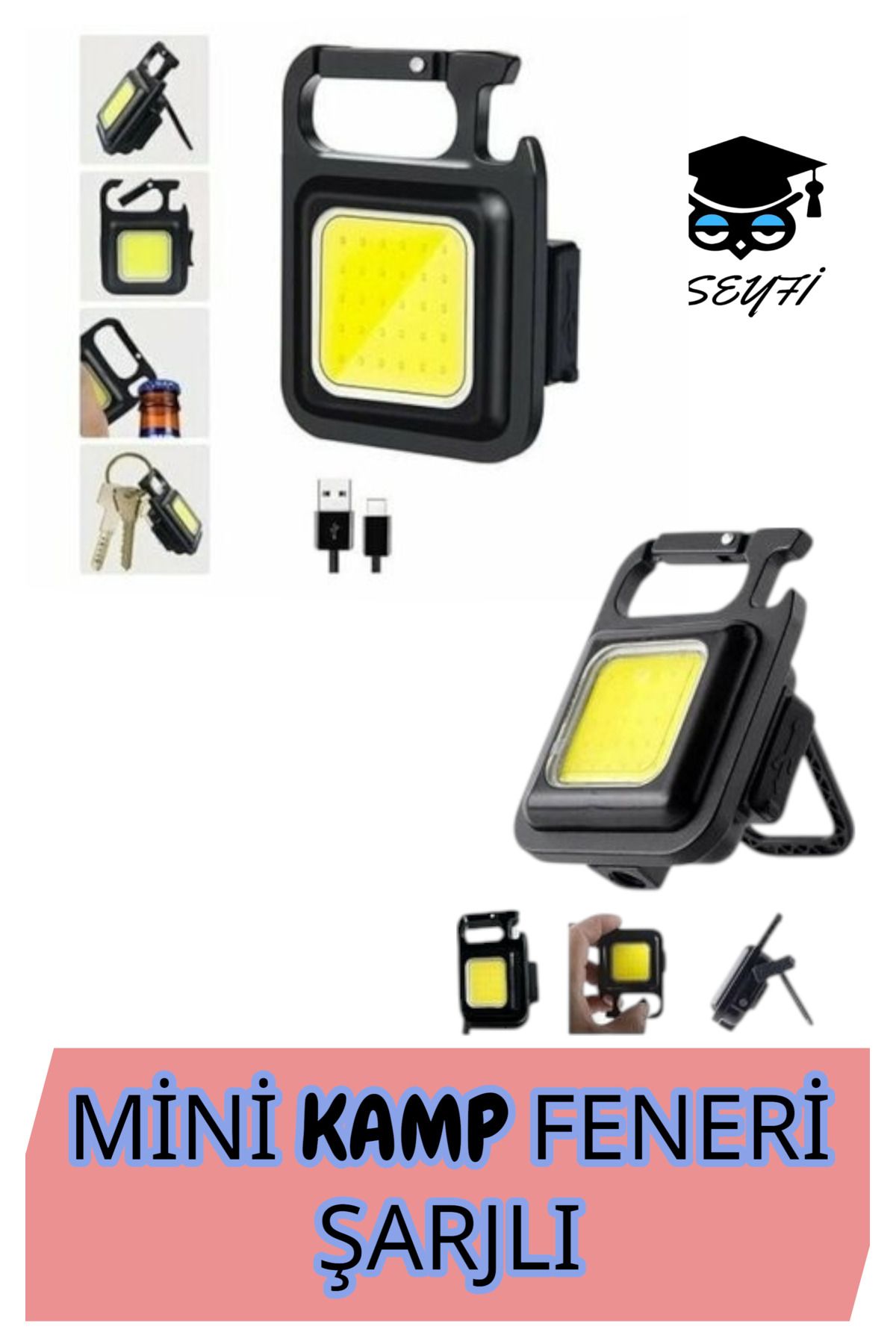 SEYFİKİRTASİYE MİNİ KAMP FENERİ ŞARJLI ANAHTARLIK MODEL