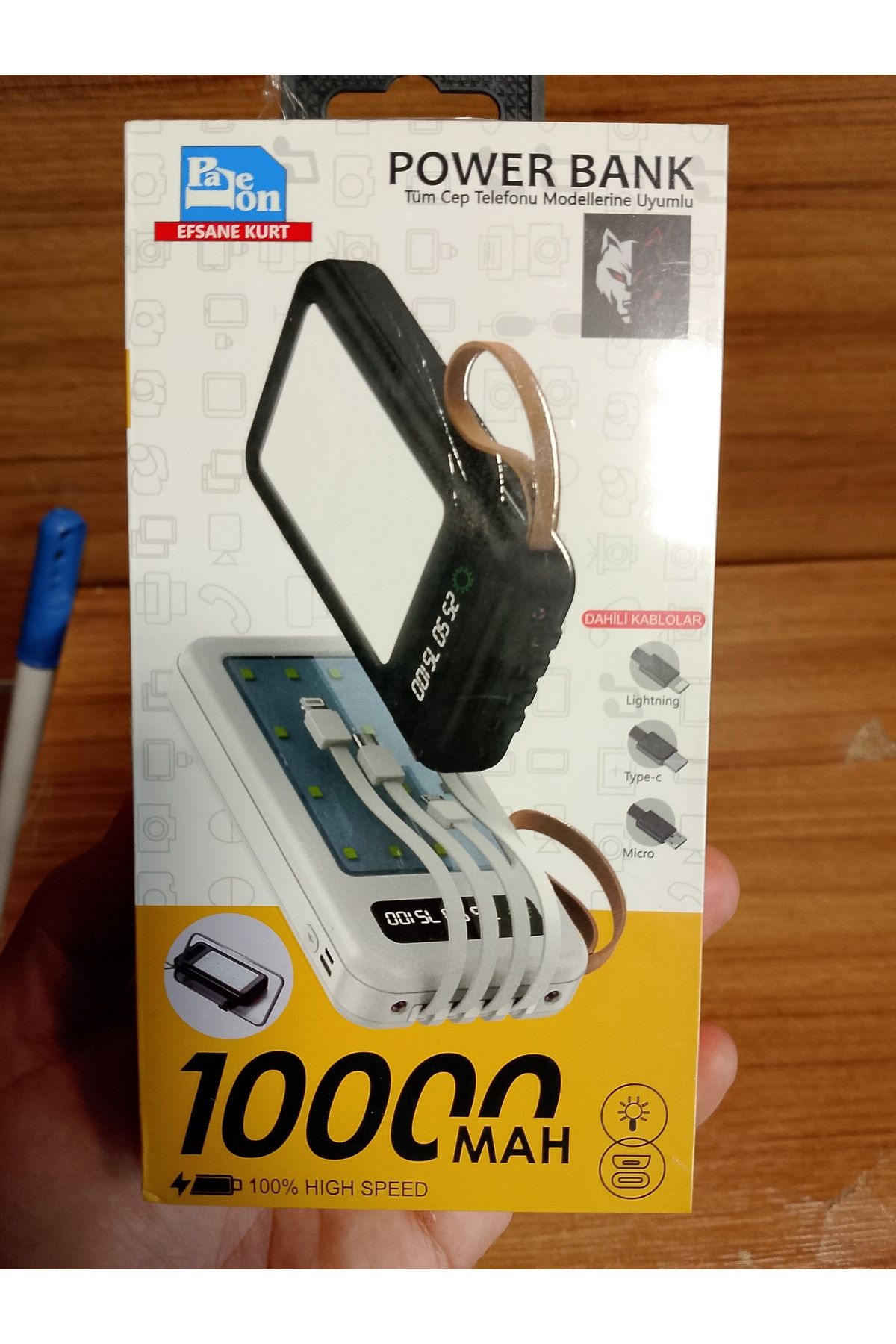 Aydoganticaret44 10000 mah Powerbank kendinden kablo güneş enerjili