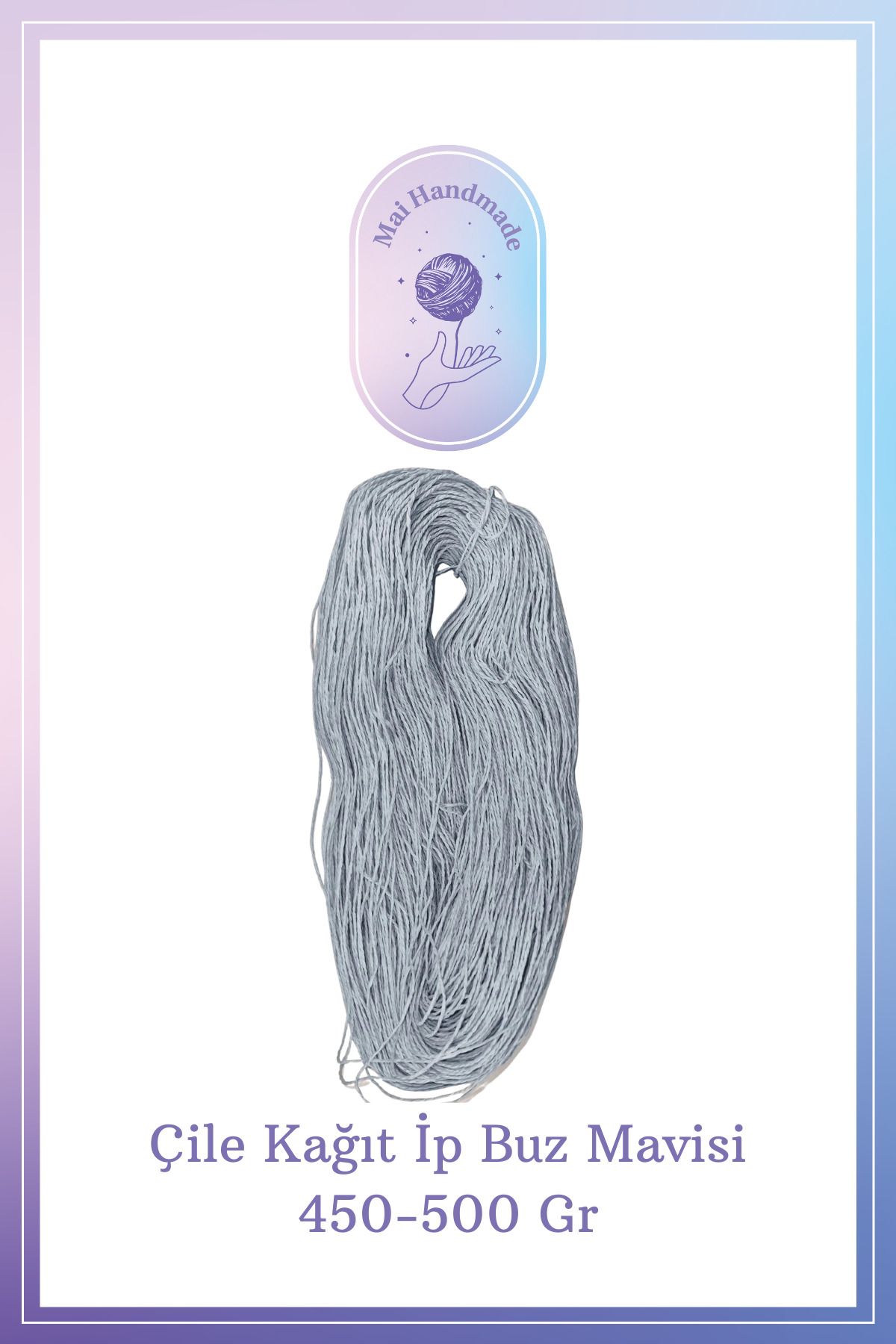 Mai Handmade Hobby ve Örgü Evi Doğal Kağıt İp El Yapımı Dekoratif Örgü ve Paketleme İpi El Sanatları ve Hediye Paketleme 450-500Gr
