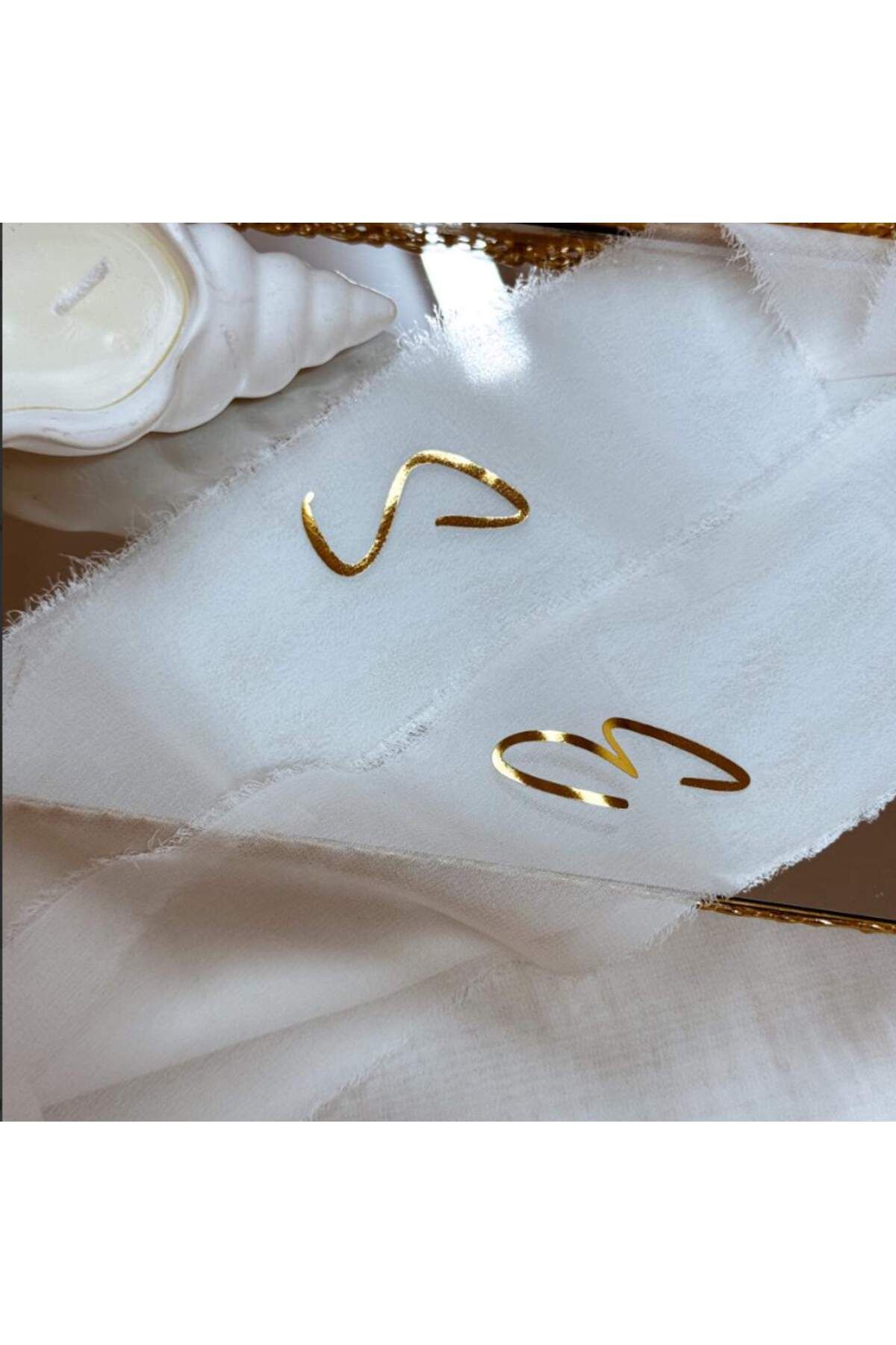 imzatasarım İpek Kurdele Gold Gümüş Baskılı Harfli Söz ve Nişan Kurdelesi (İncisiz 2cm)