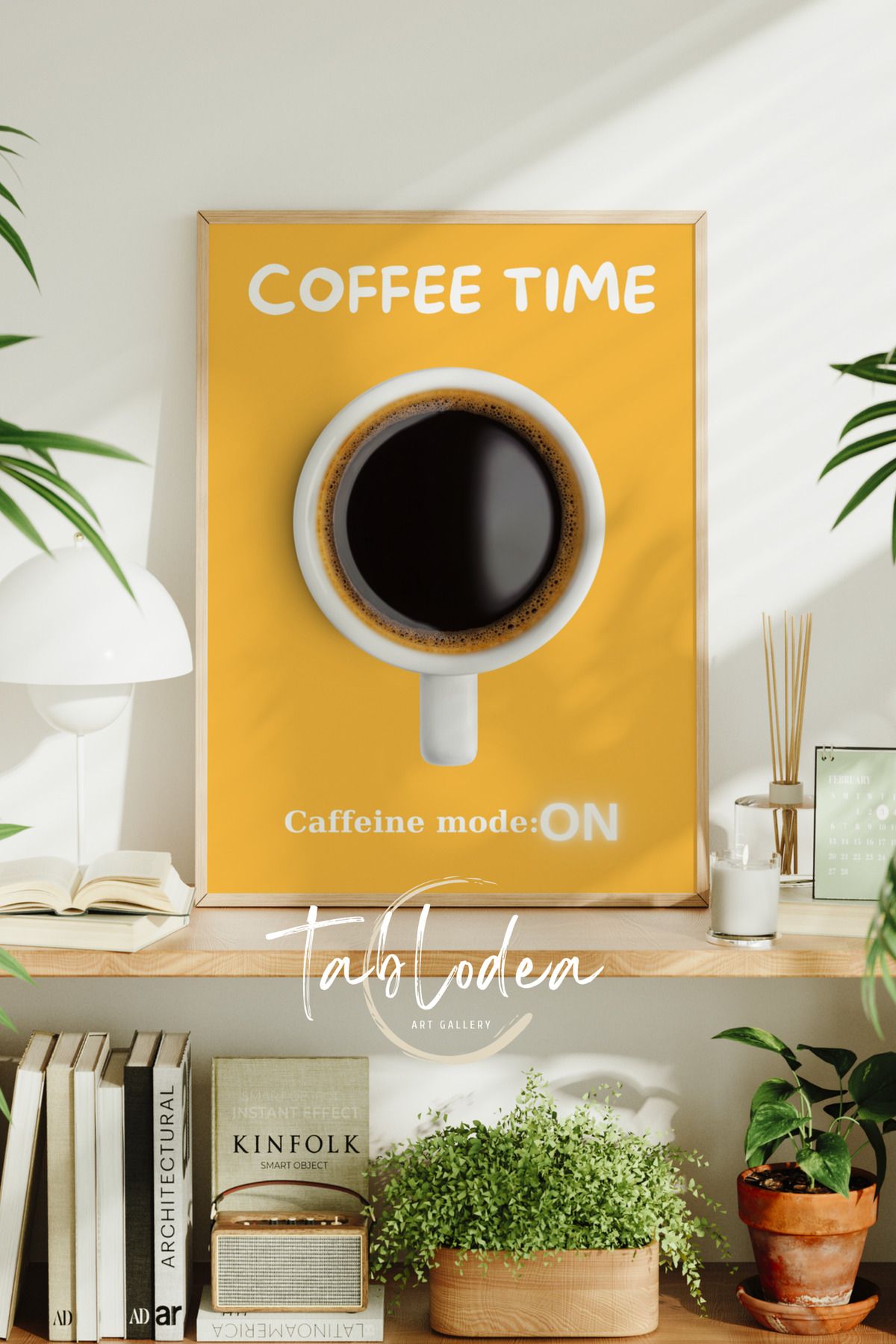 tablodea Çerçeveli Modern Kahve Köşesi Mutfak Tablosu, Pinterest Kafe Tablosu, Coffee Time Poster Tablo