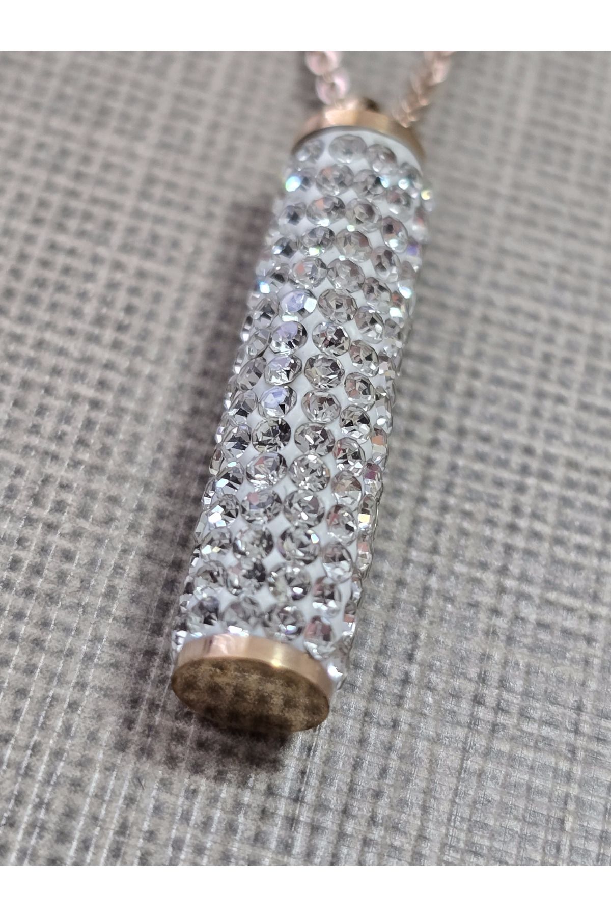 stainles steel Zirkon İşlemeli Çelik Kolye