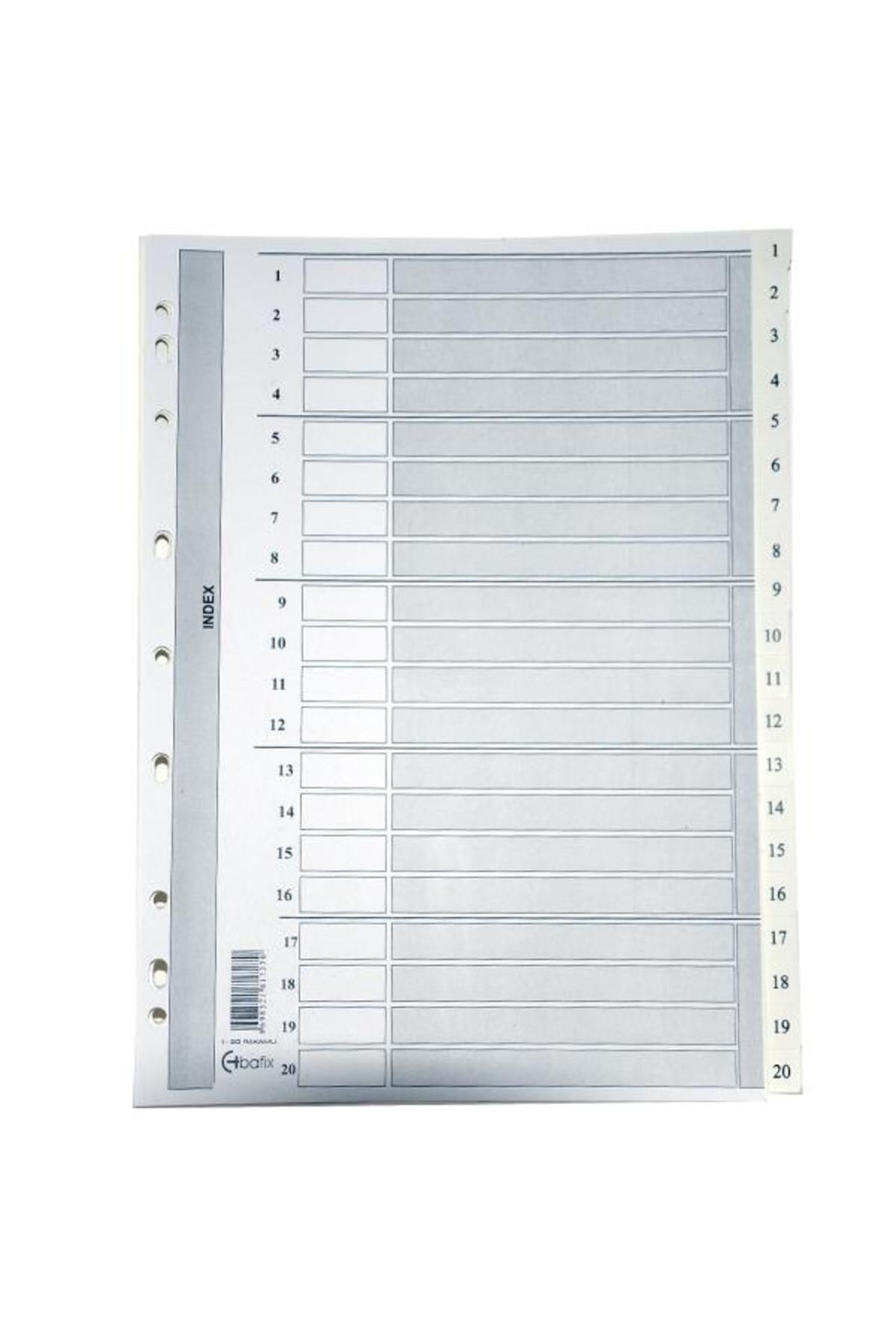 Bafix-Separator 1-20 Numbered Cardboard A4 (Pack of 15) 1