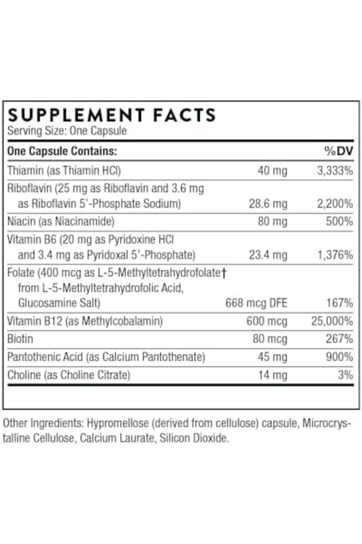 Thorne-B-Complex #12 - Vitamin B Complex with Active B12 and Folate - 60 Capsules 5