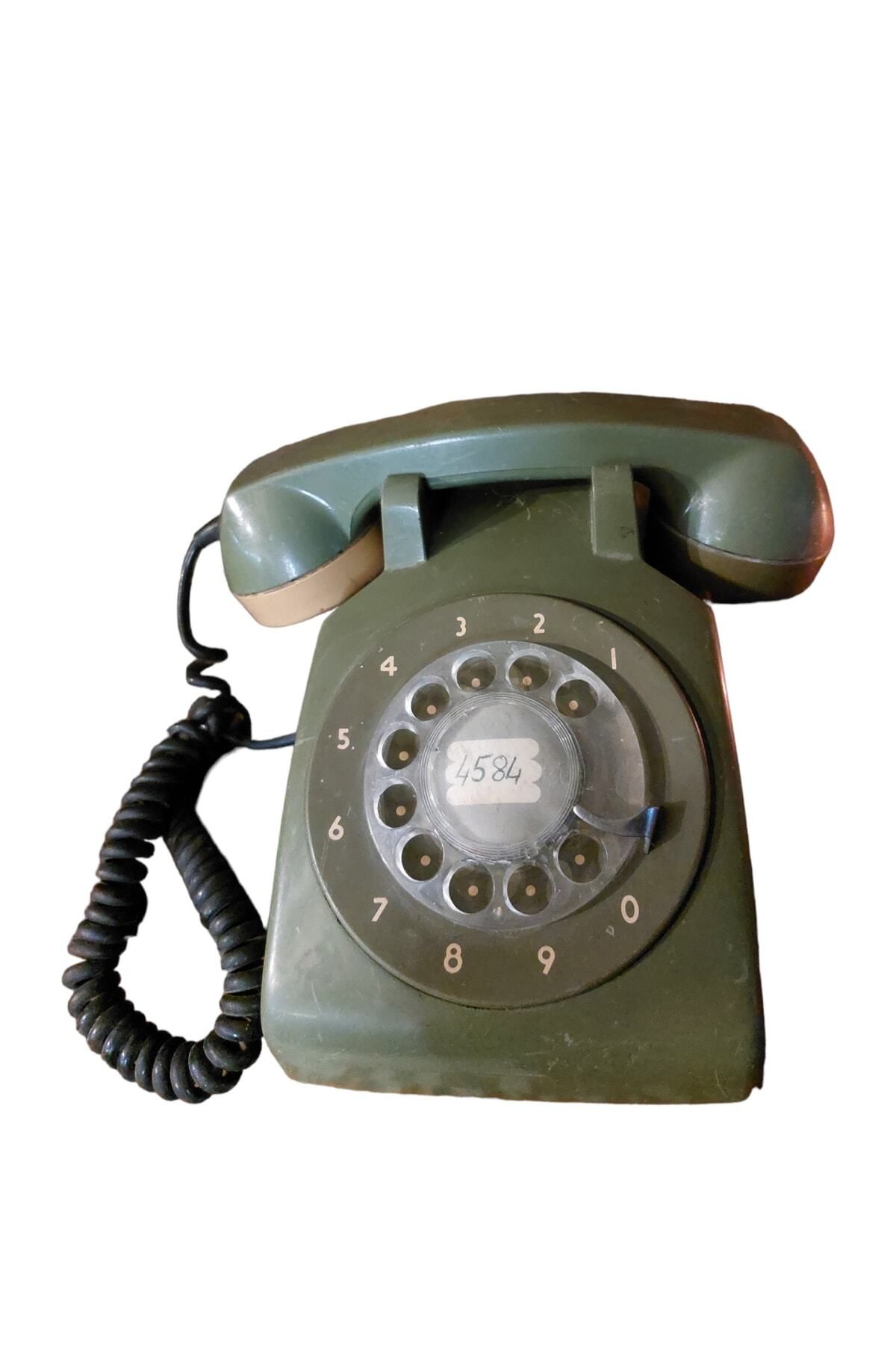 Saatistan Yeşil Antika Çevirmeli Telefon, Şık ve Nostaljik Tasarım