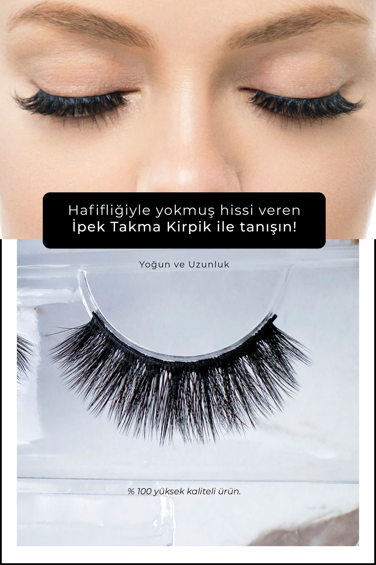 Nera Classy New Tekrar Kullanılabilir Yoğun İpek Takma Kirpik, Takma Kirpik Ultra Hafif
