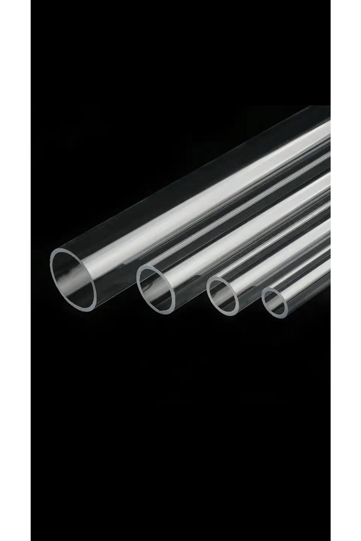 Saatistan Akrilik Yuvarlak Boru Şeffaf 60mm Dış Çap 55mm İç Çap 100cm Uzunluk