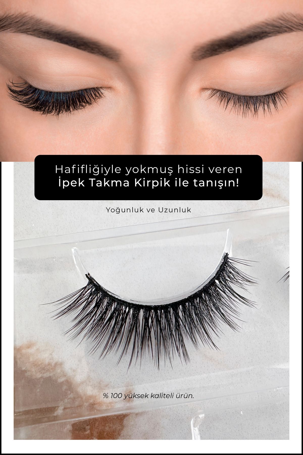 Nera Classy New Tekrar Kullanılabilir İpek Takma Kirpik, Tekrar Kullanılabilir Takma Kirpik Ultra Hafif