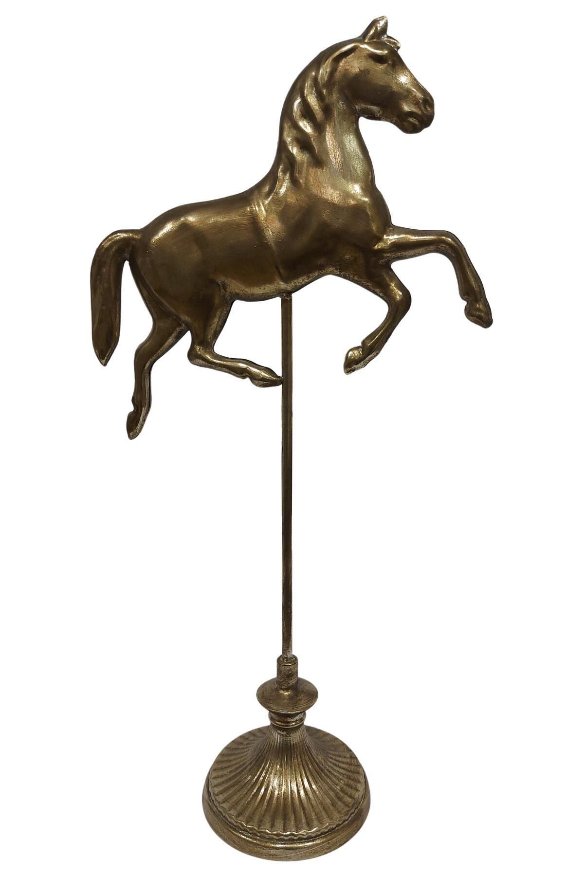 Saatistan Metal at dekor, eskitme tarzı, 36x17x72 cm, şık ve modern ev aksesuarı