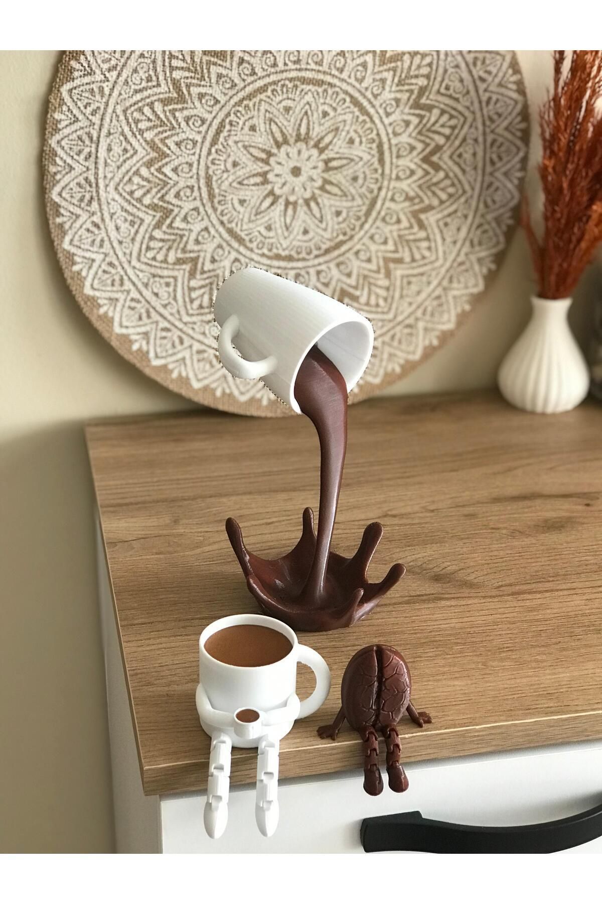 Saatistan 3D Tasarımlı Dekoratif Kupa Seti, şık ve benzersiz kahve deneyimi için ideal