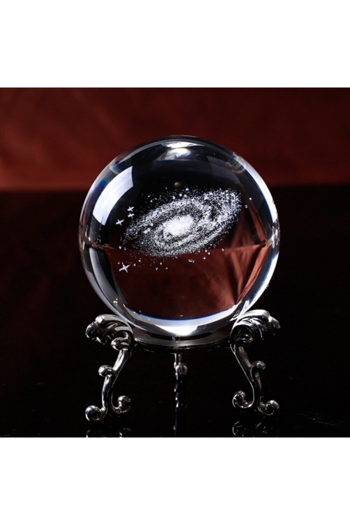Saatistan Samanyolu Galaxy Cam Küre, Gümüş Renk, Şık Dekoratif Parça