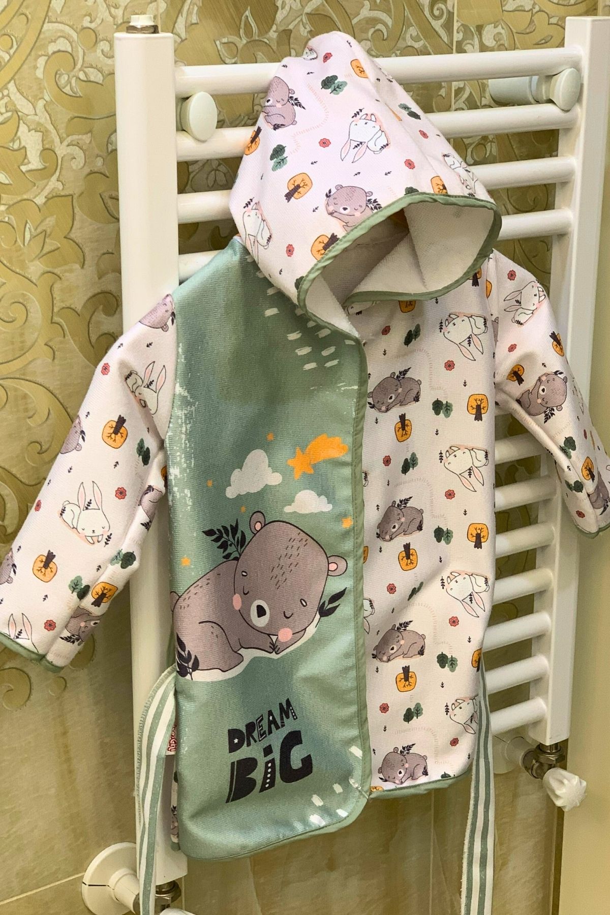 Bebechi Baskılı Kapşonlu Çocuk Bornoz Plaj Çocuk Bebek Panço Banyo Havlu İçi Pamuklu Kiz Bornoz Erkek Bornoz
