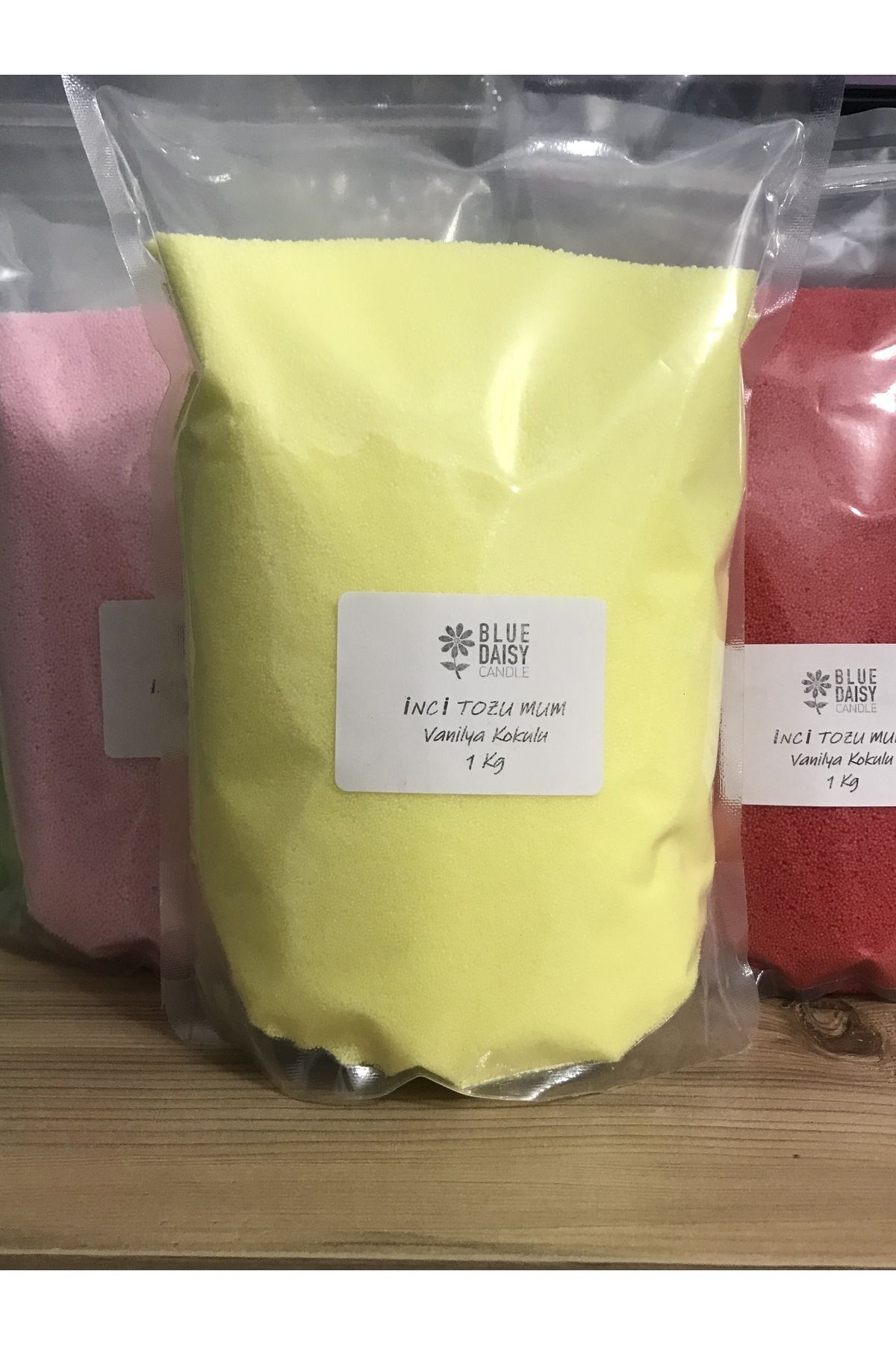 Saatistan Limon Kokulu Sarı 1 Kg İnci Tozu Mum, 25 Adet Fitilli, Parlak ve Estetik Aydınlatma