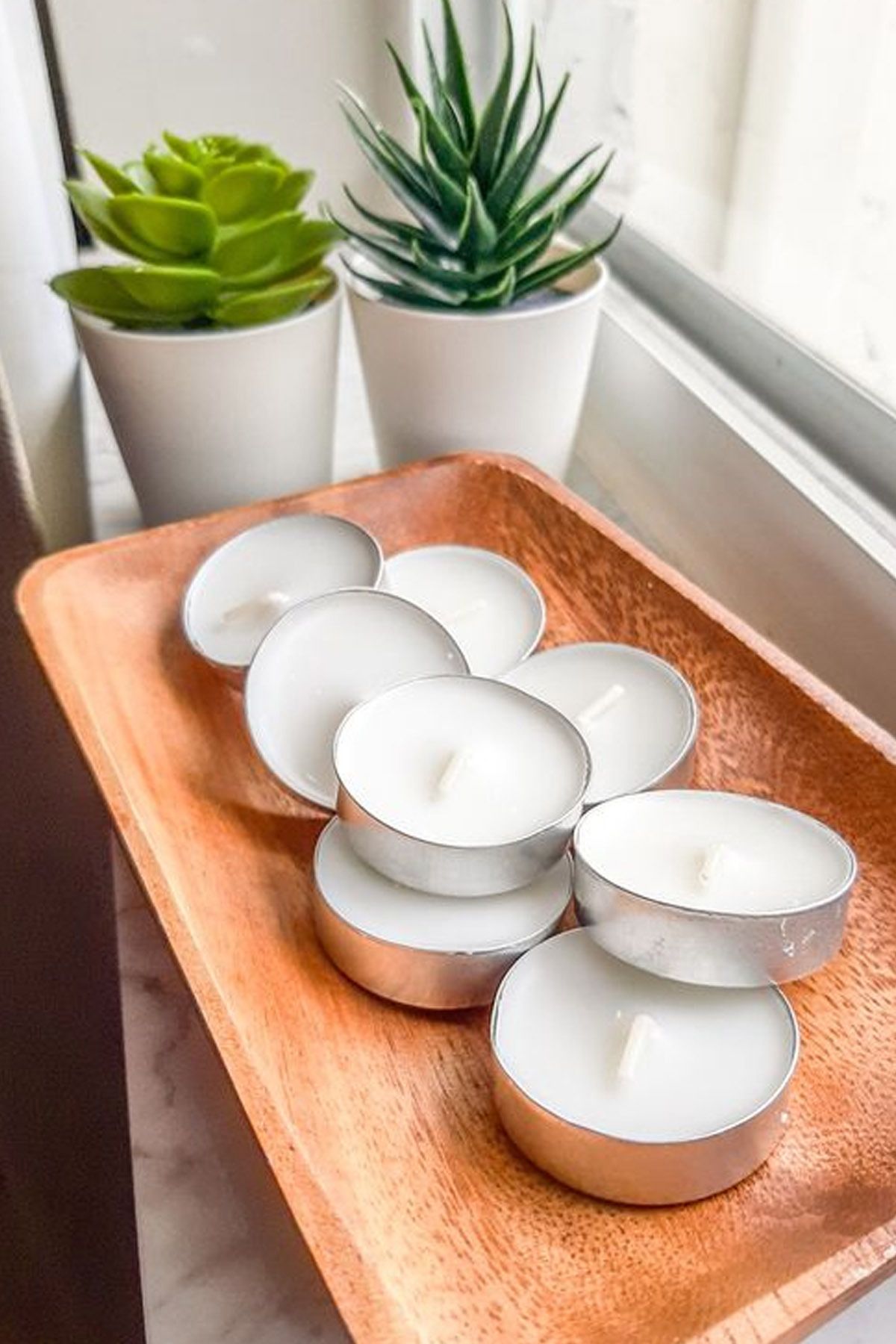 Saatistan 10 Adet Beyaz Buhurdanlık Tealight Mum Seti, Şık ve Zarif Dekorasyon Malzemesi