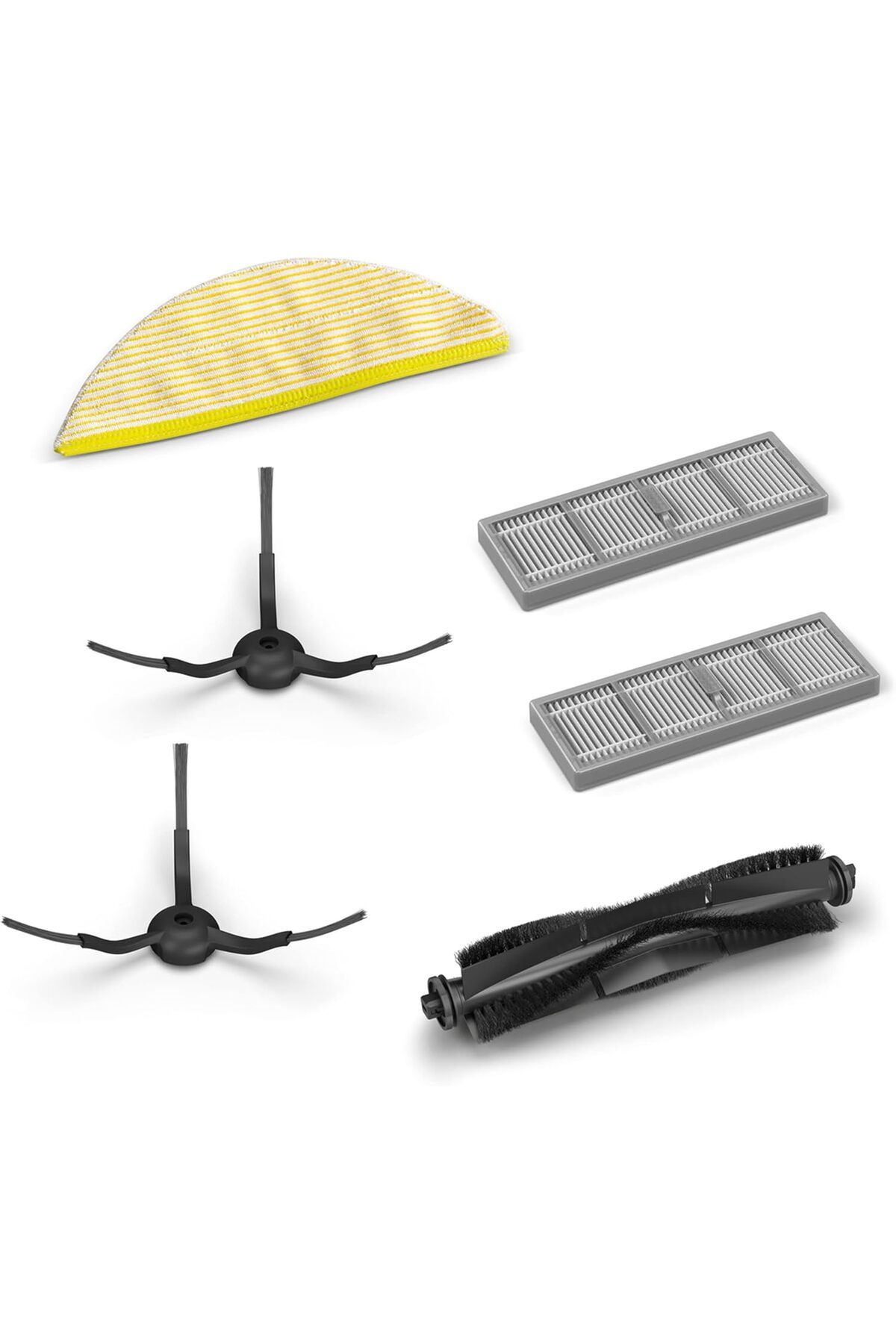 STOREMAX sellbuystore RCV 5 elektrikli süpürge için orijinal aksesuar seti, 1 ana fırça, 1 silme bezi, 2