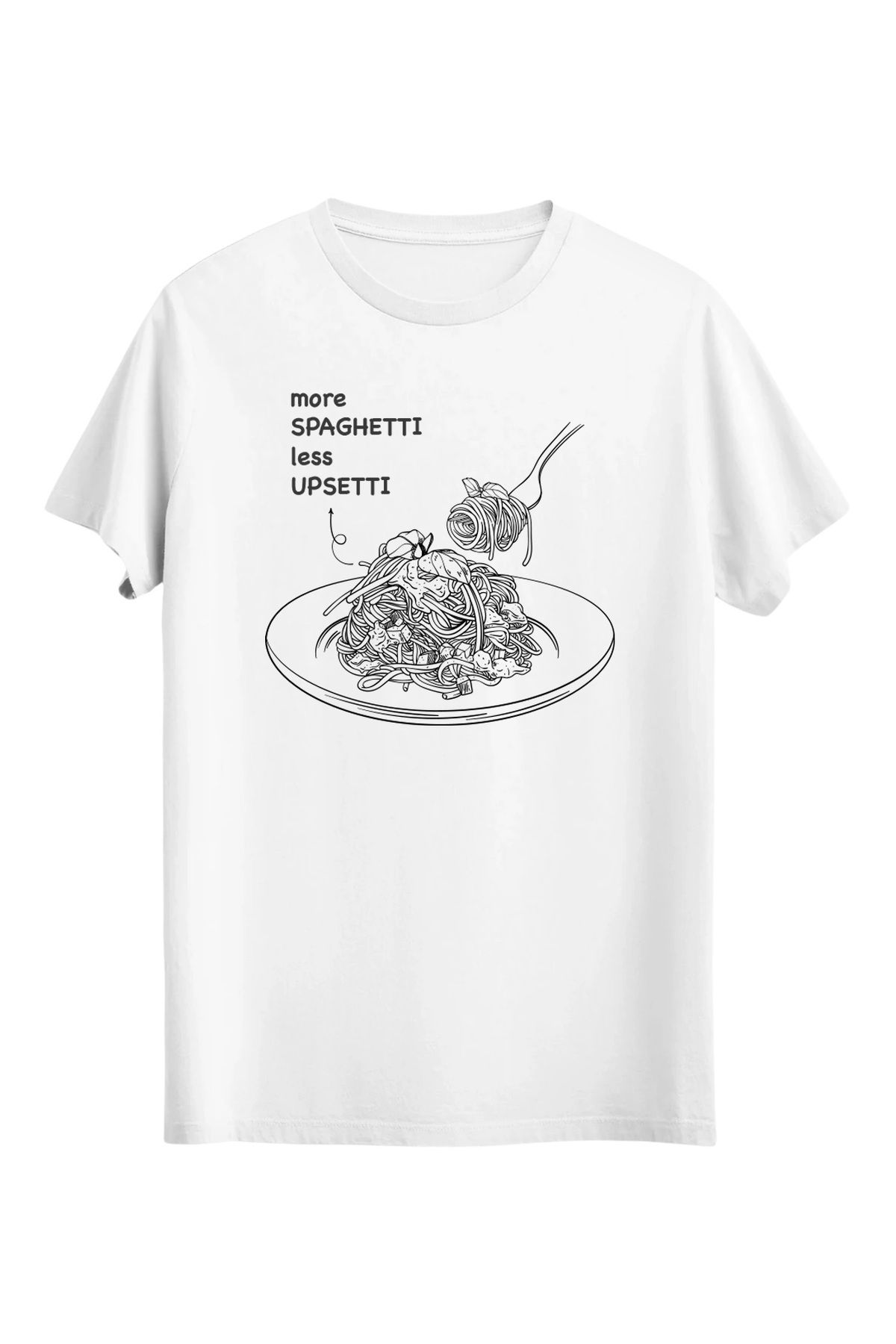 srcmarket Spaghetti Baskılı Unisex Tshirt