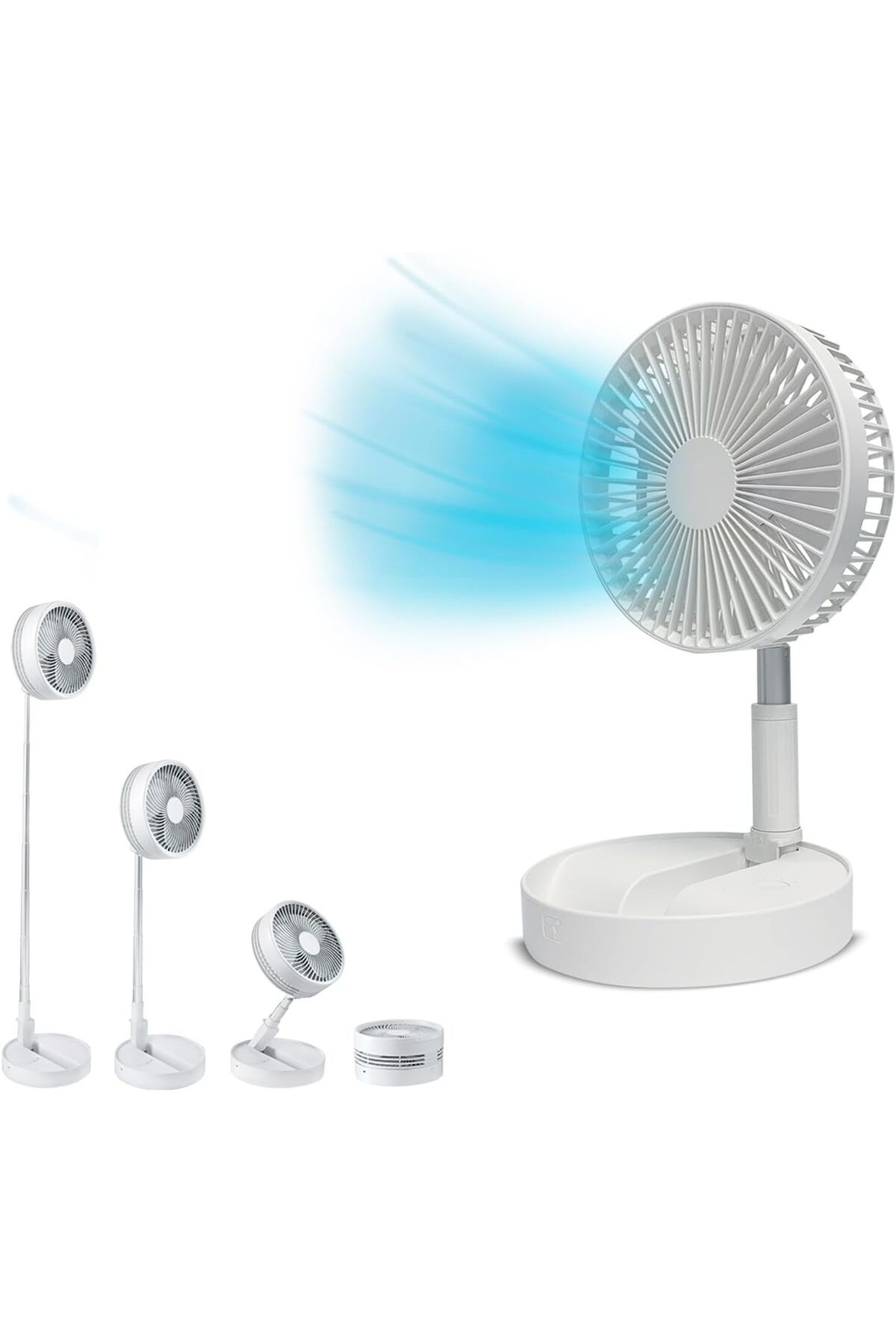 STOREMAX sellbuystore Fold & Cold – Uzatılabilir Mini Vantilatör, Pilli, Güçlü USB Vantilatör, 10 Saa