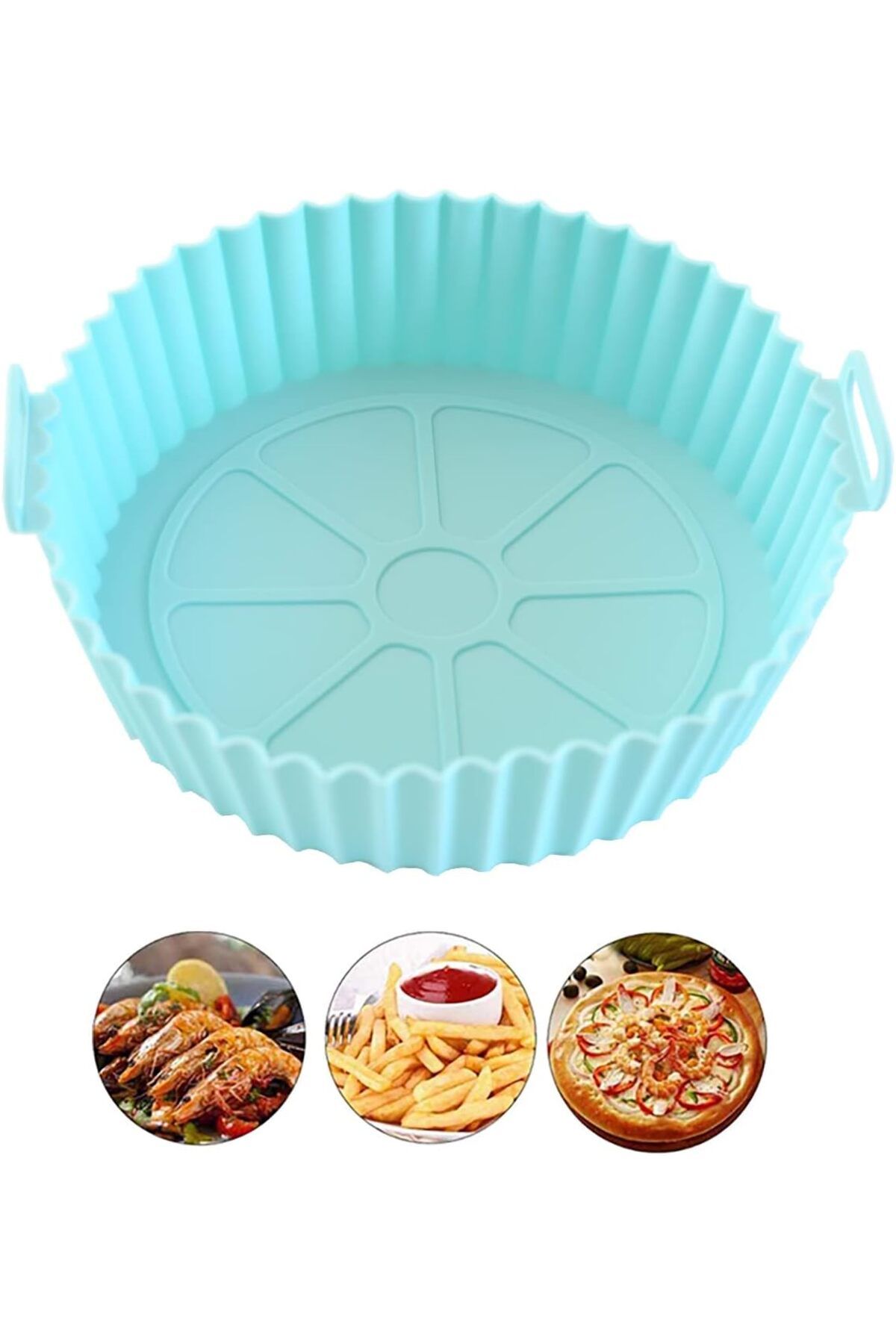 STOREMAX sellbuystore Hava Fritöz Silikon Tencere, 6.8 inç Yapışmaz Silikon Hava Fritöz Gömlekleri, Yen