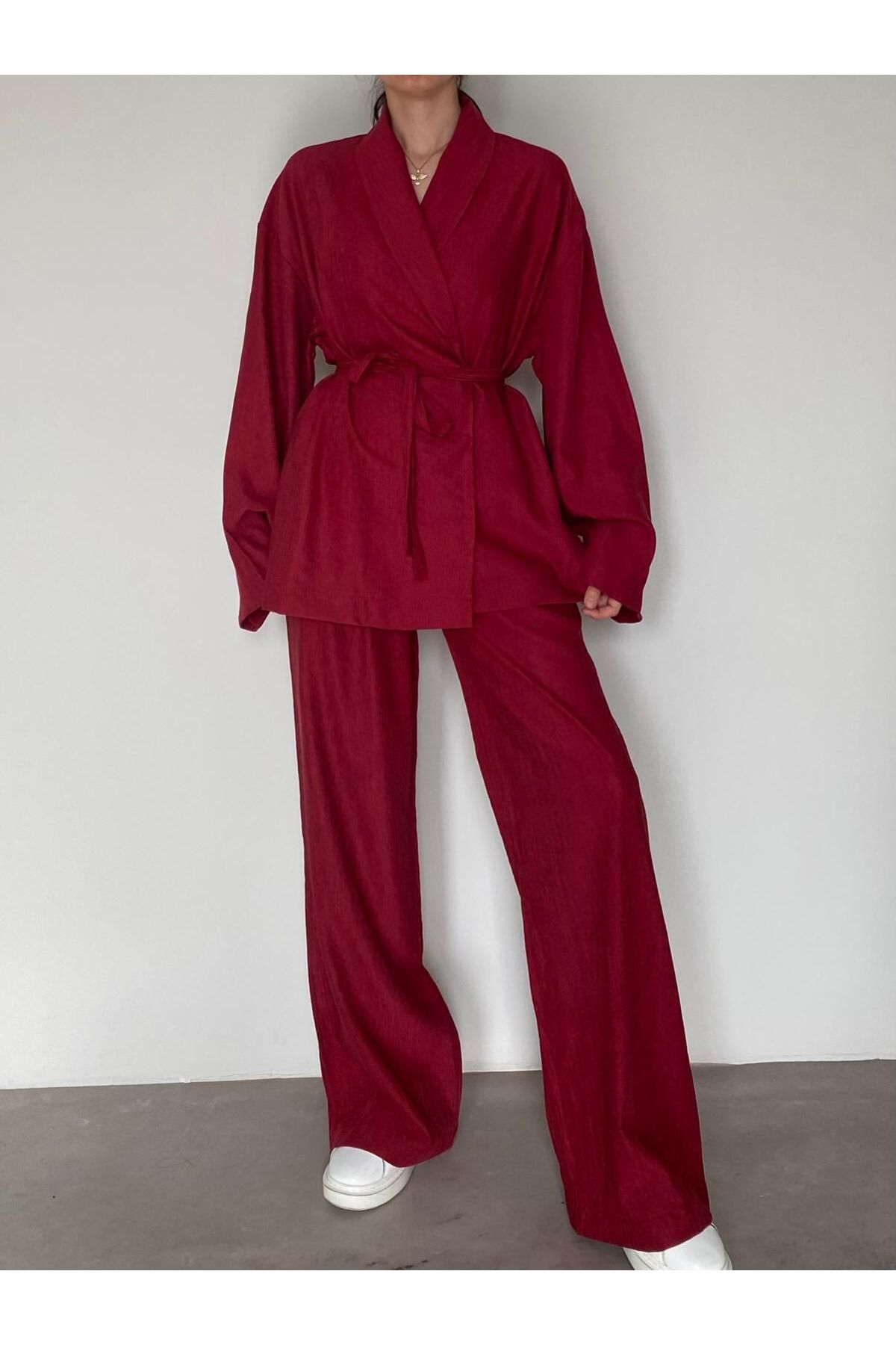 BOUQUET OF TULİP Şal Yaka Kimono Pantolon Takım