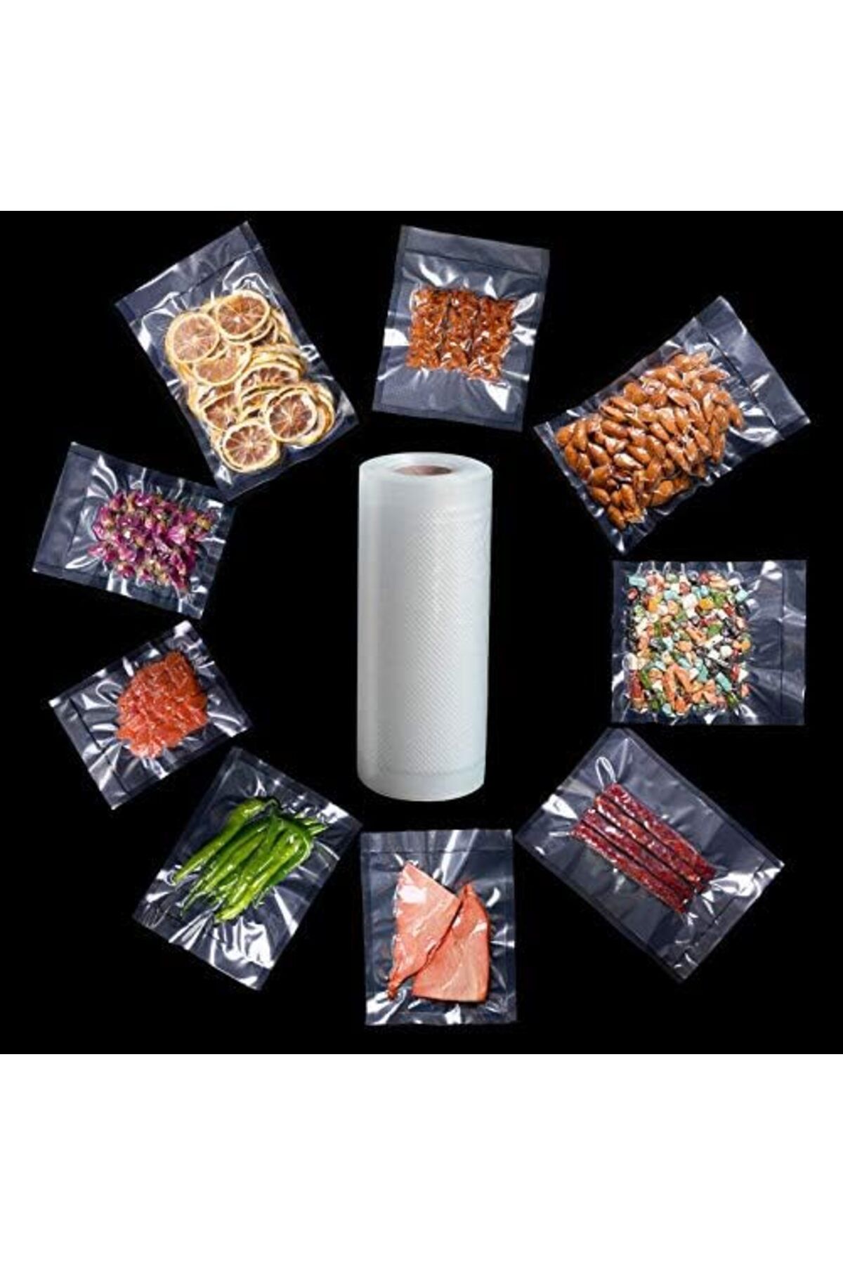 salesalbutik 10 Metre Tırtıklı Rulo Vakum Poşeti Torbası (SEÇENEKLİ) (20 cm)