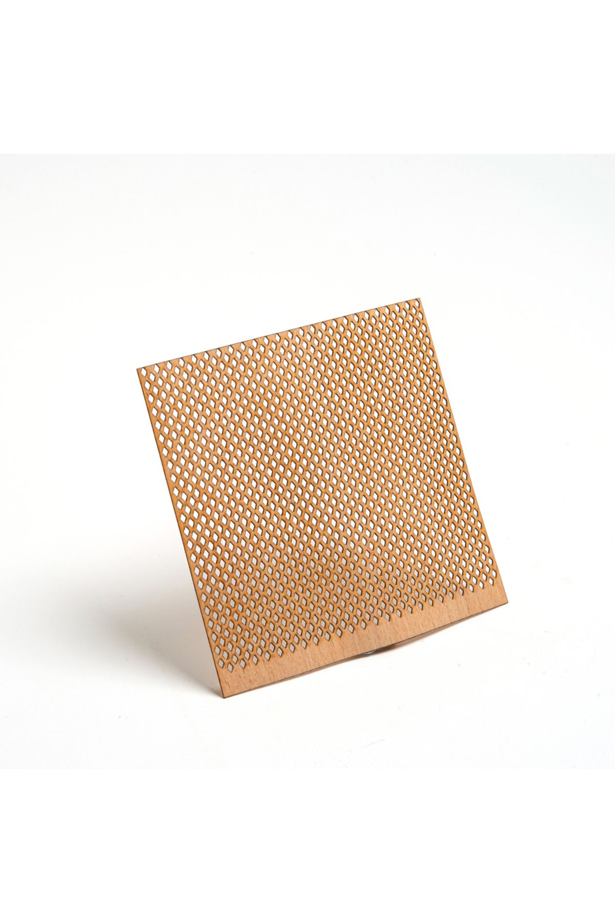 Saatistan Delikli ahşap mum fitili ve yapışkanlı sehpa, 10 adet, 100x100x0,5 mm