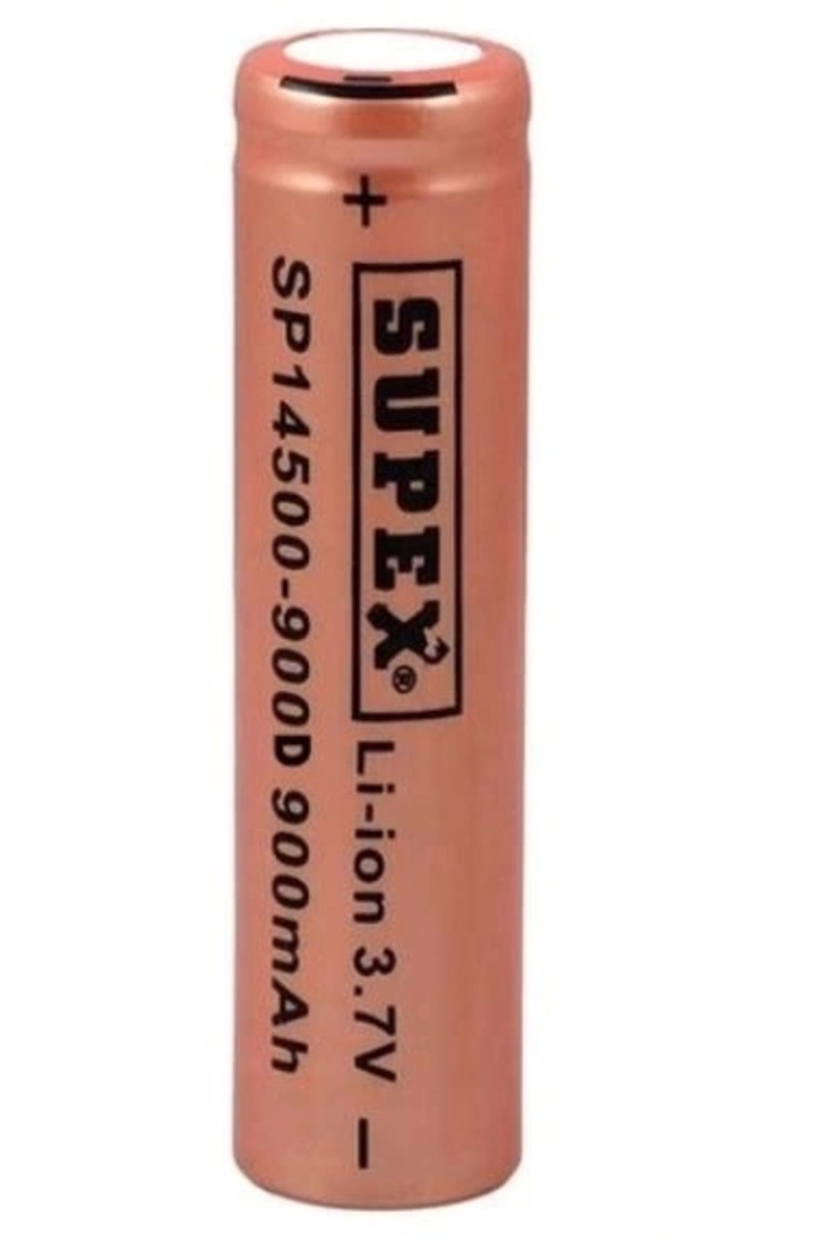 shopwave SUPEX 14500-900D LİTYUM ION 3.7V 900MAH ŞARJ EDİLEBİLİR DÜZ KAFA BAŞLIKSIZ PİL (5047)