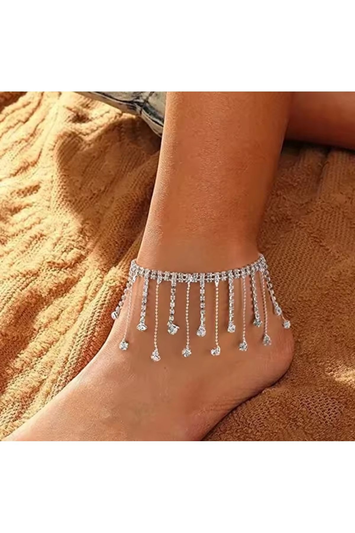 MutluBiDünya Vintage Kristal Sallantılı Halhal