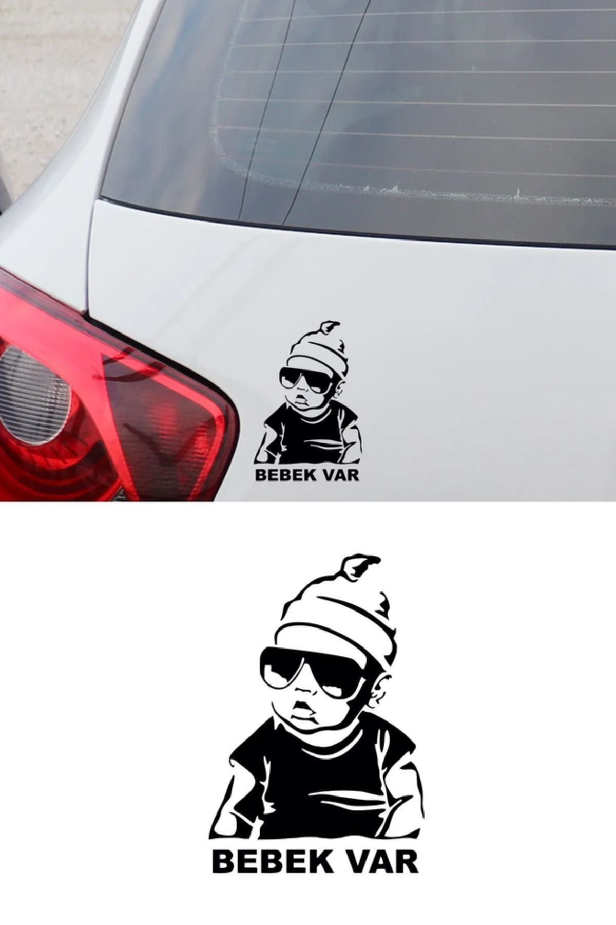 TSC Sİyah Renk Arabada bebek Var Oto Sticker Etiket 20 CM