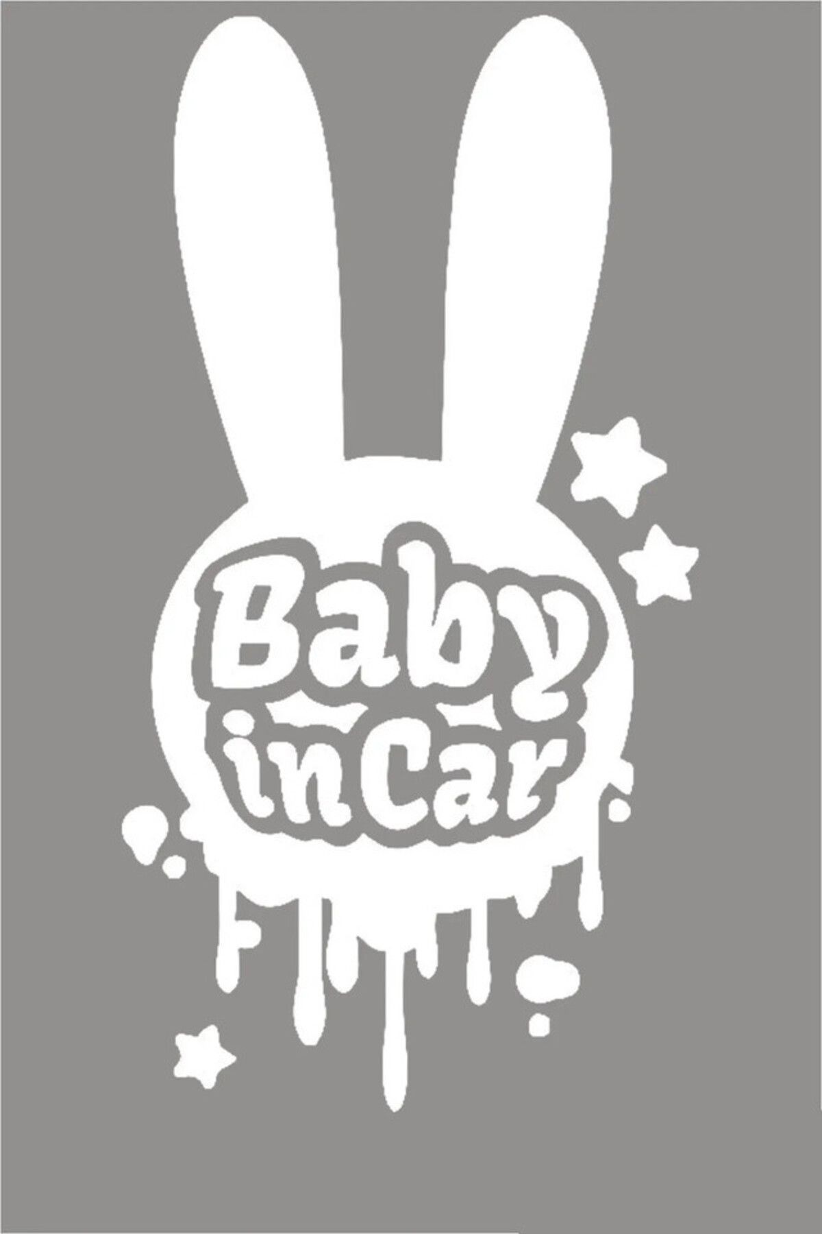 TSC Taşvan Baby in Car Yazısı Yazısı Araç Oto Sticker Yapıştırması 15cm Beyaz